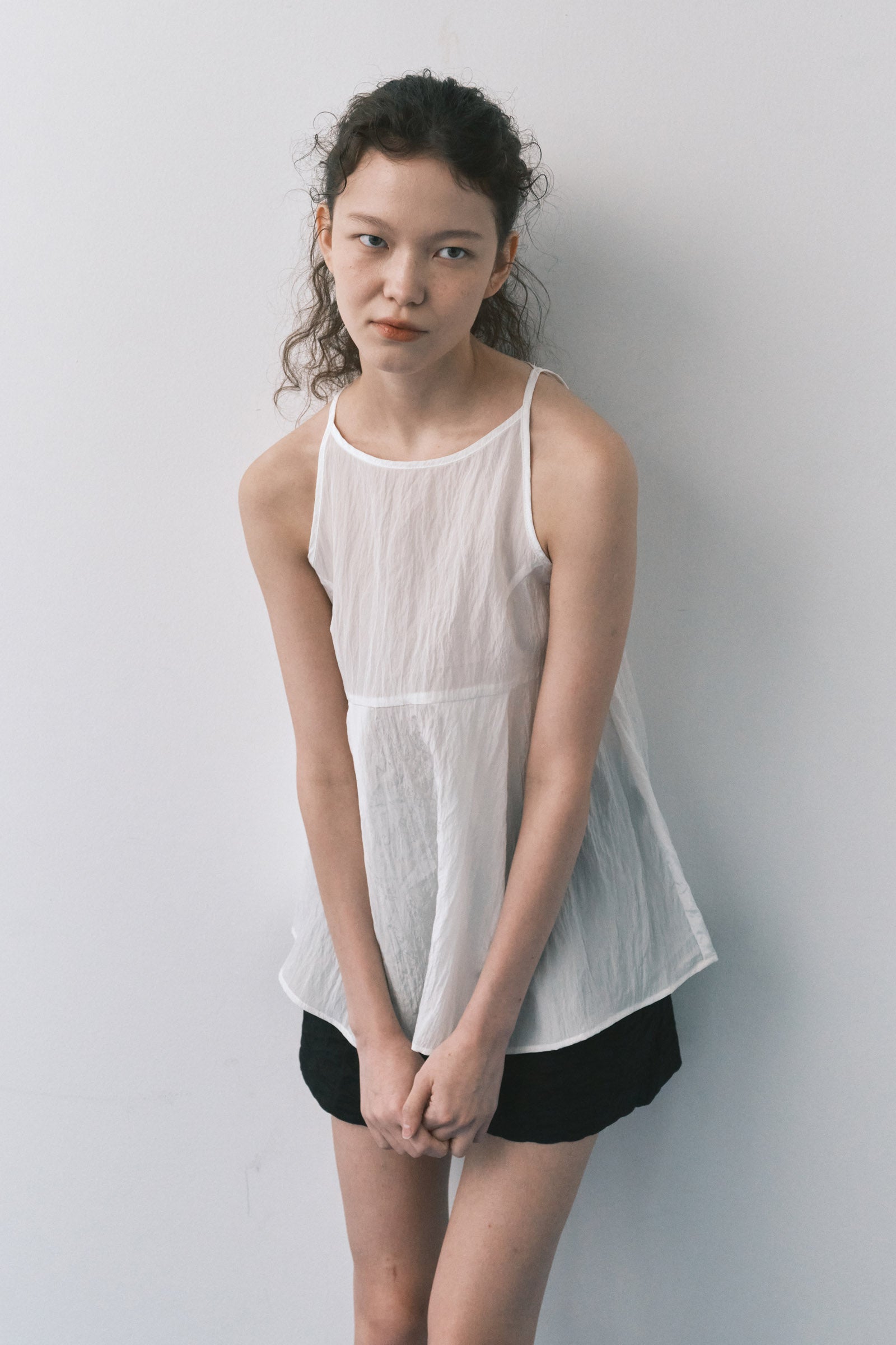 BALLOON TUCK BLOUSE_WHITE