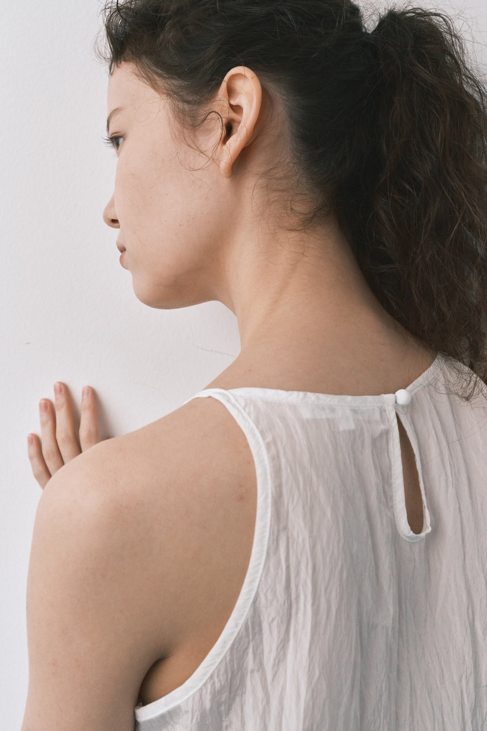 BALLOON TUCK BLOUSE_WHITE