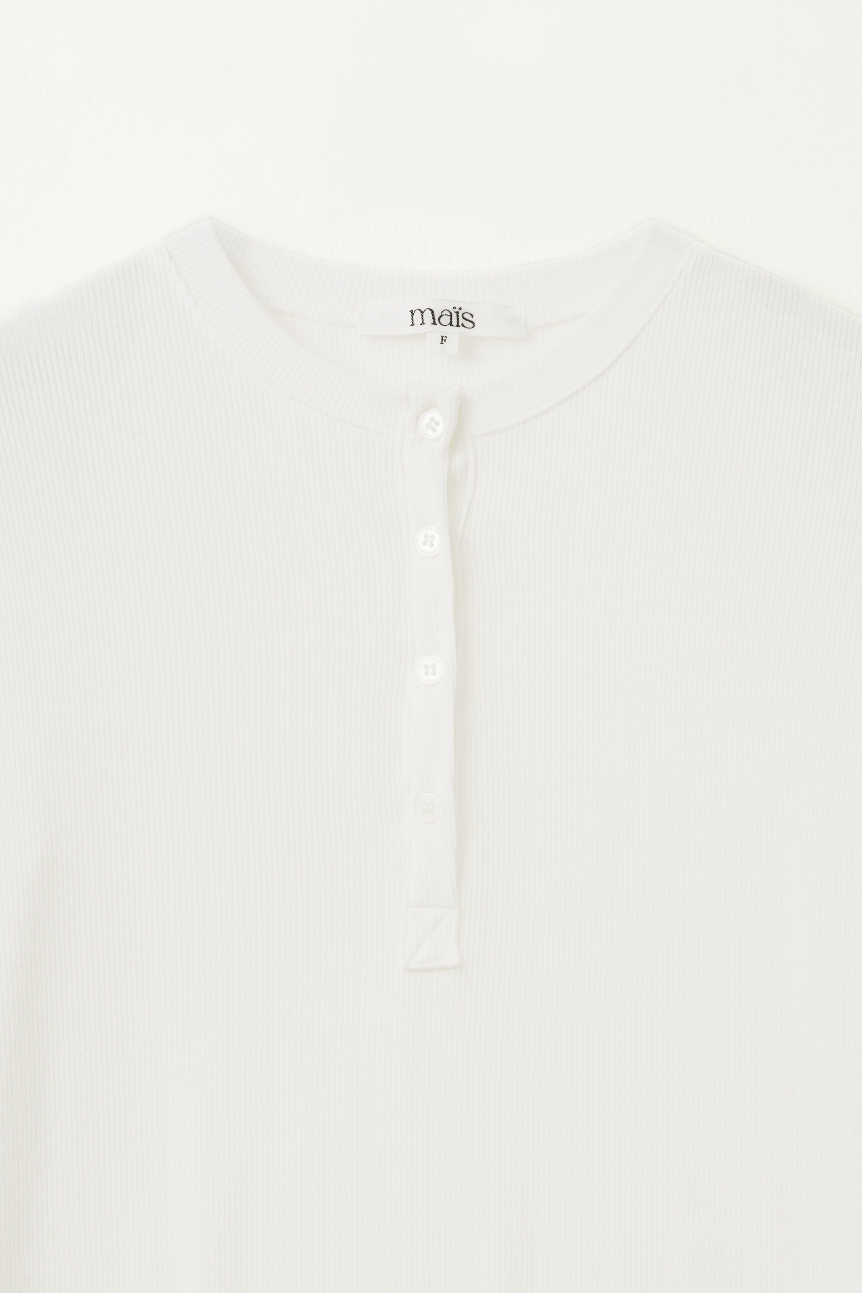 HENRY NECK LONG SLEEVE T-SHIRT_WHITE