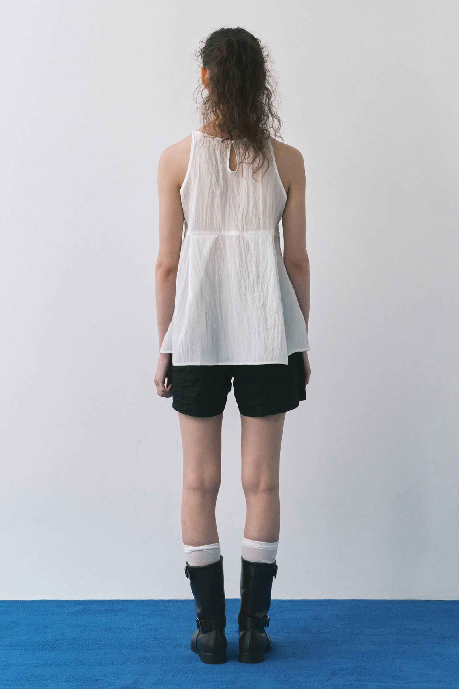 BALLOON TUCK BLOUSE_WHITE