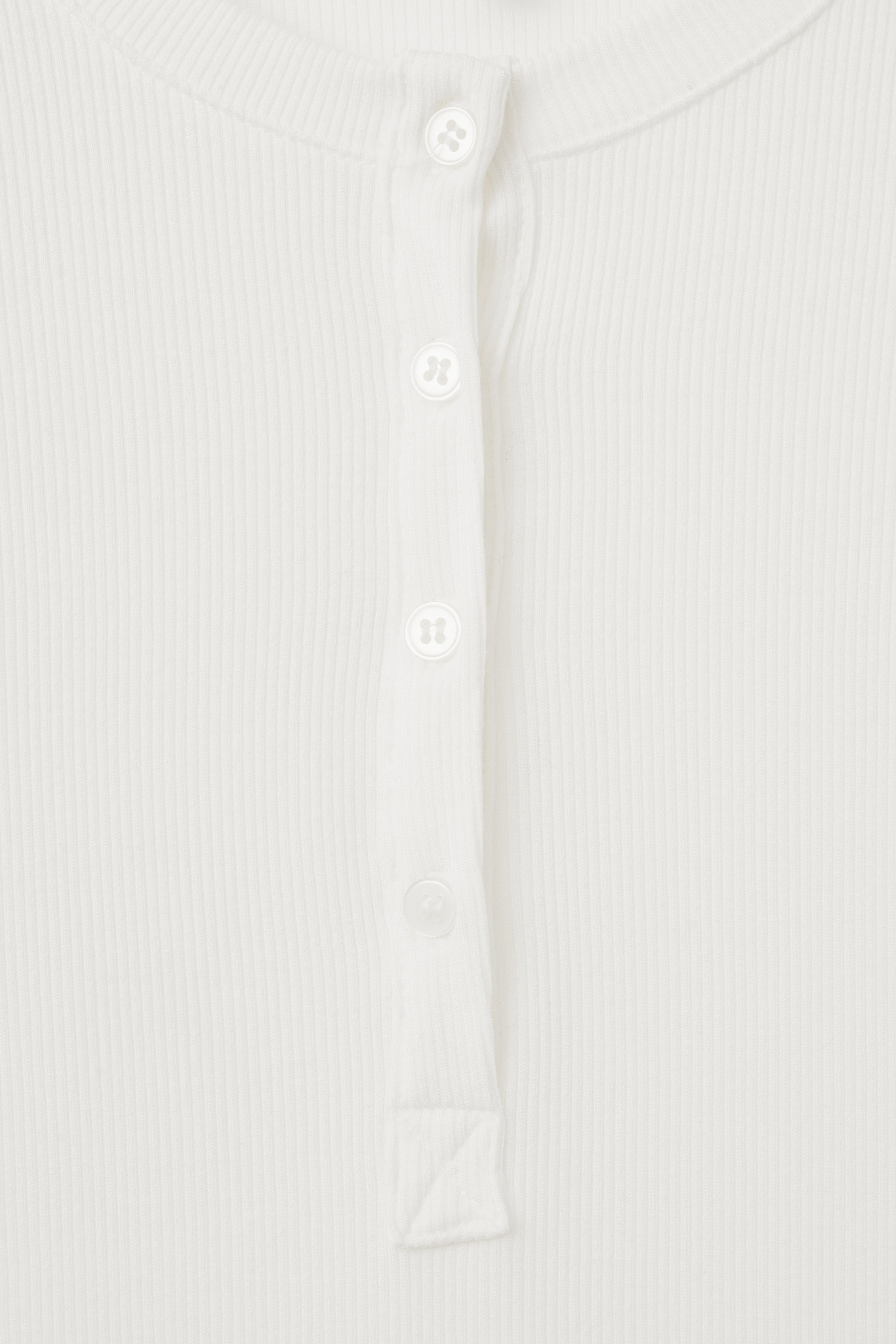 HENRY NECK LONG SLEEVE T-SHIRT_WHITE