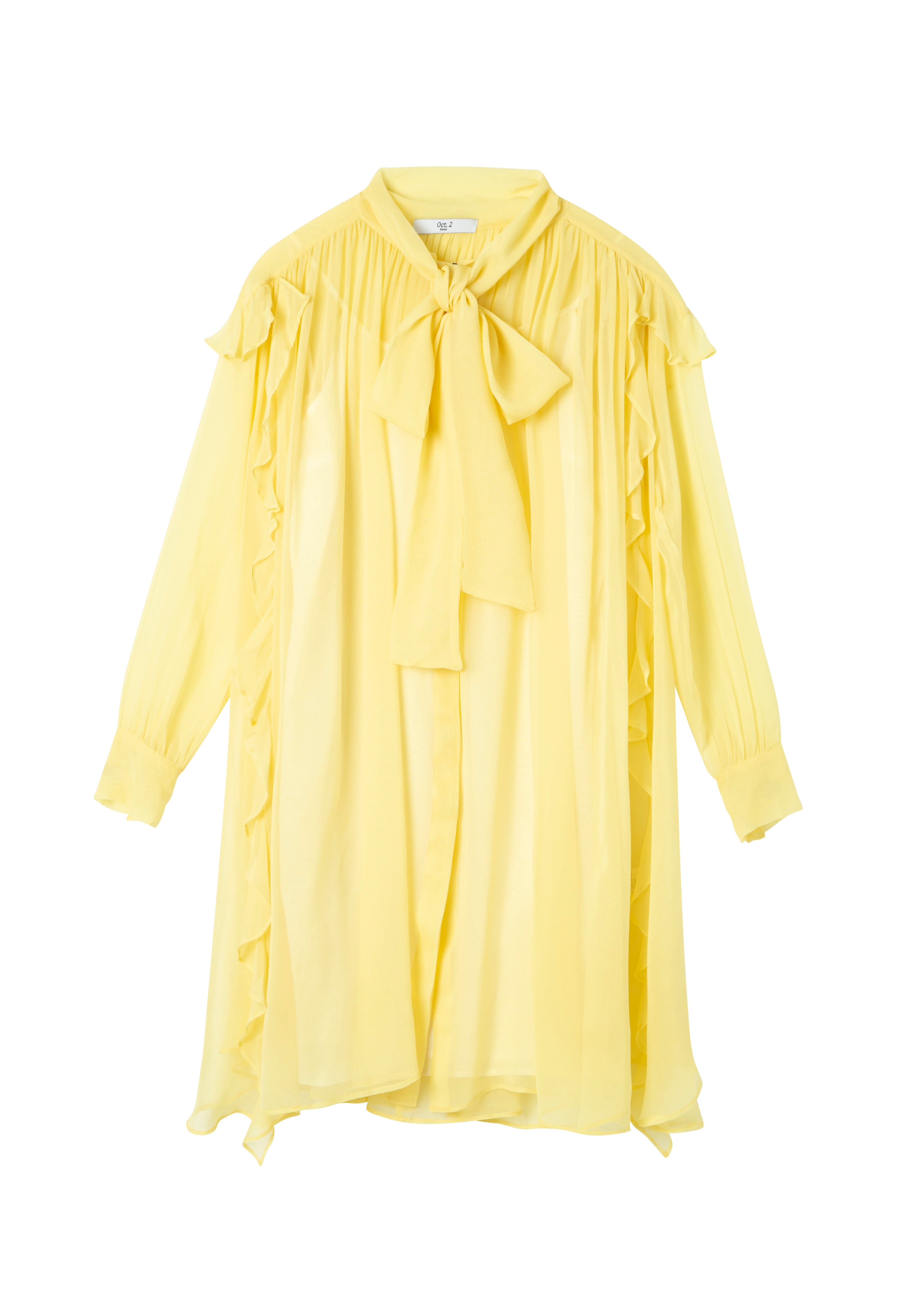 ROBE EN SOIE AVEC RUBAN_JAUNE
