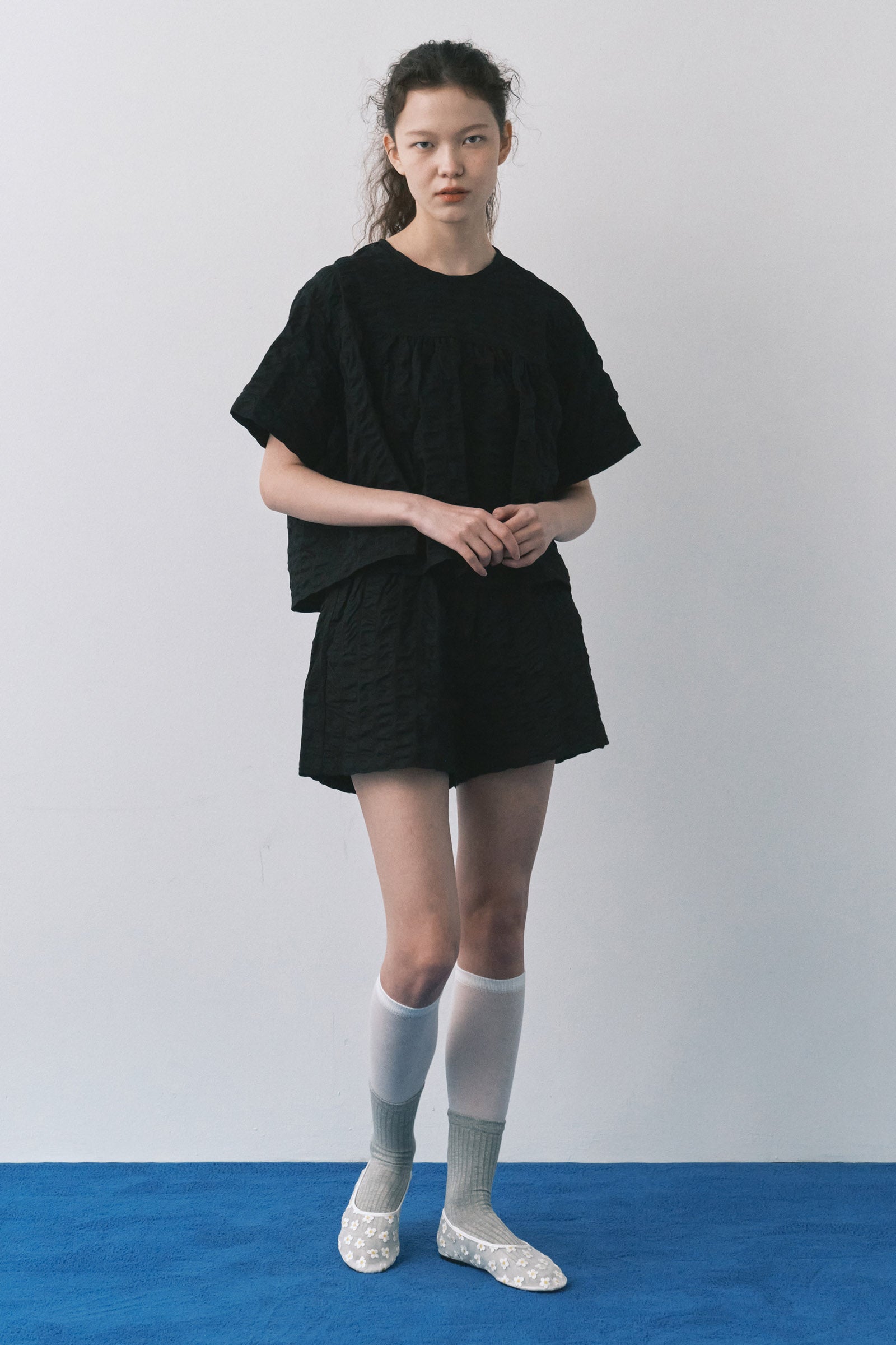 BANDING RIPPLE PANTS_BLACK
