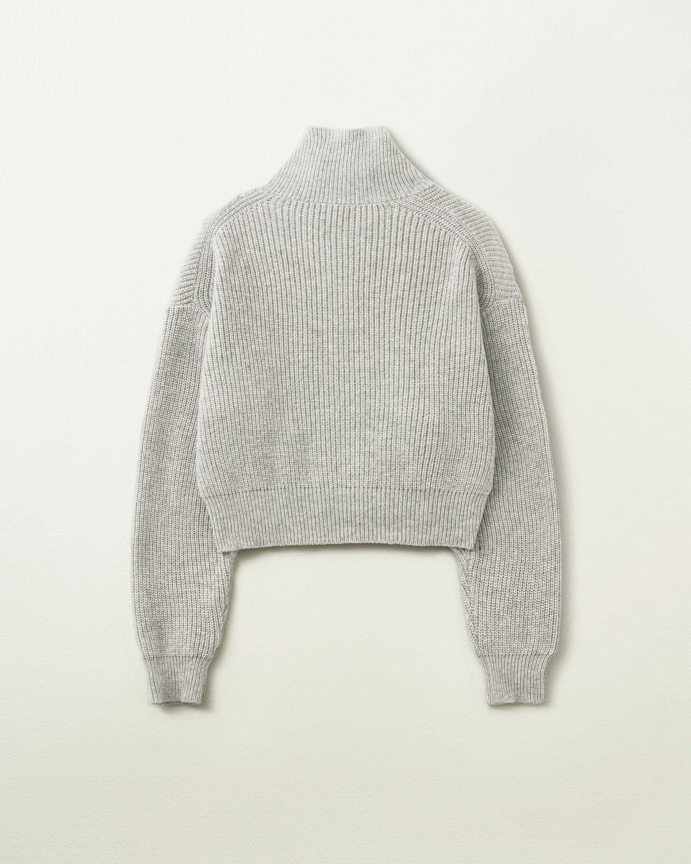 GILET EN MAILLE À DOUBLE ZIP_GRIS
