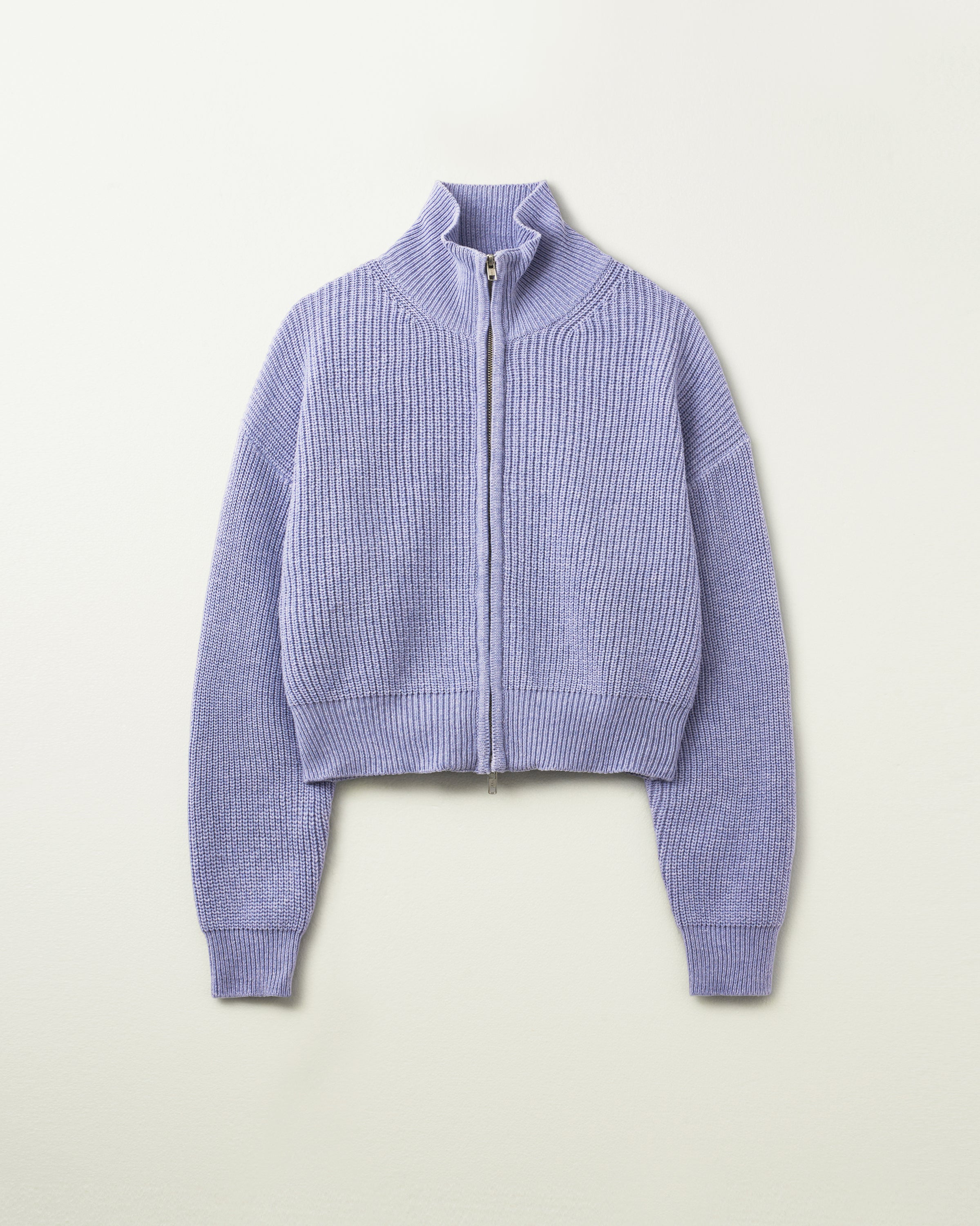 GILET EN MAILLE À DOUBLE ZIP_LAVANDE