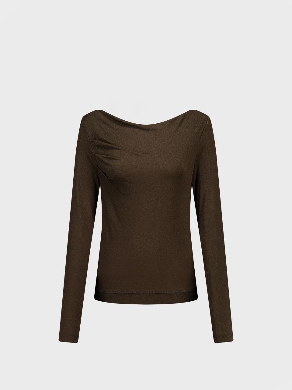 DRAPE HOOD TOP_BROWN