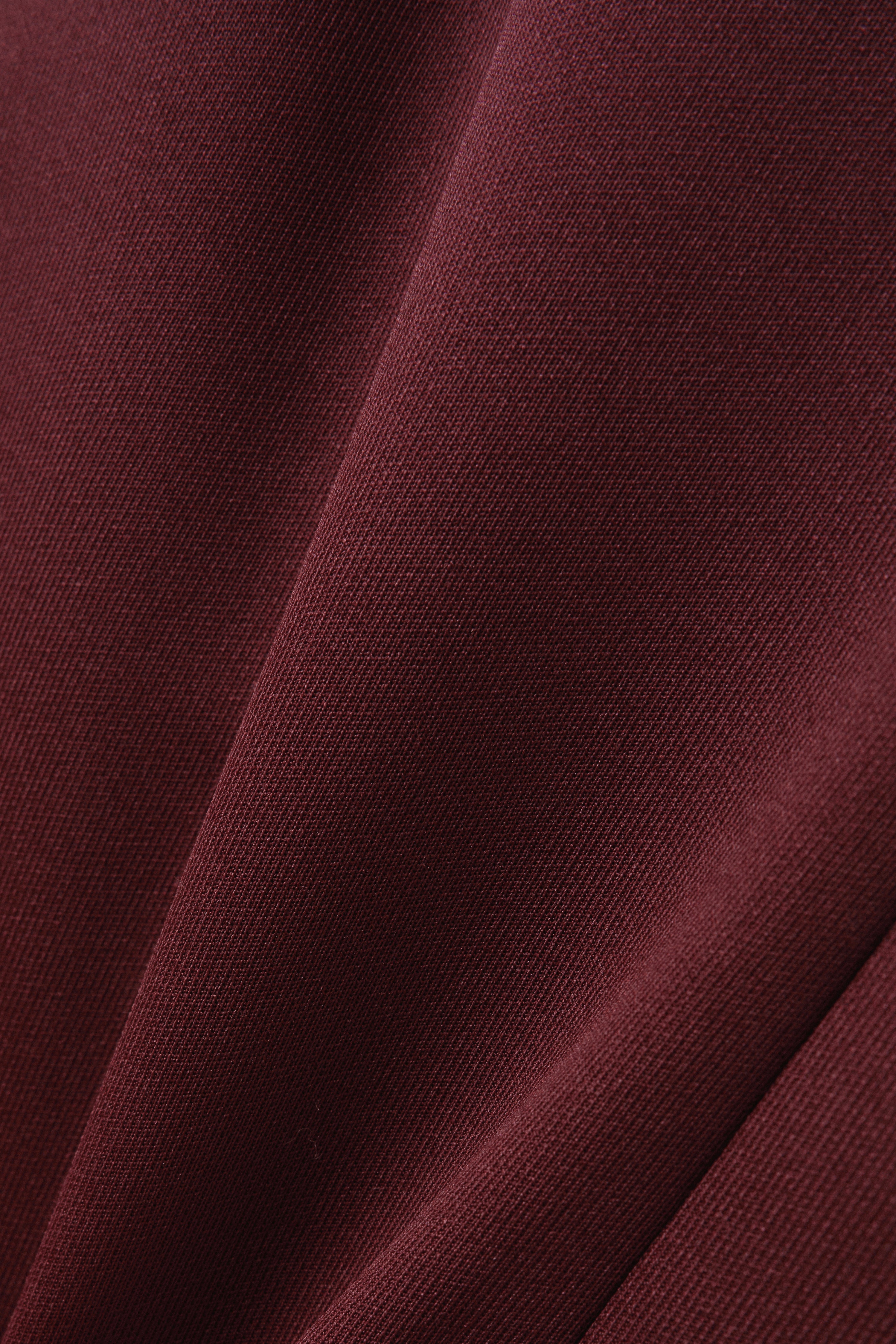 JERSEY DRAPED SLIM DRESS_ BURGUNDY