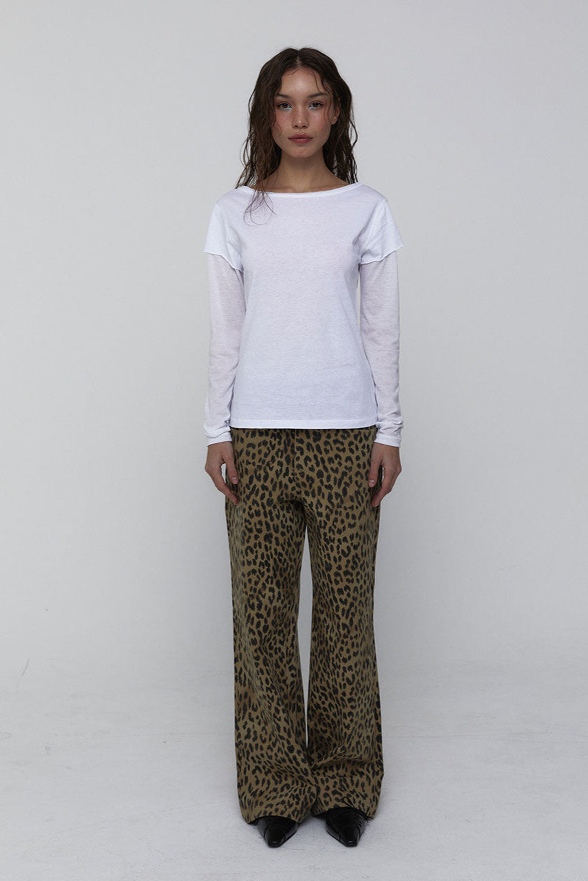 25SS COTTON LEOPARD REGULAR PANTS_BEIGE
