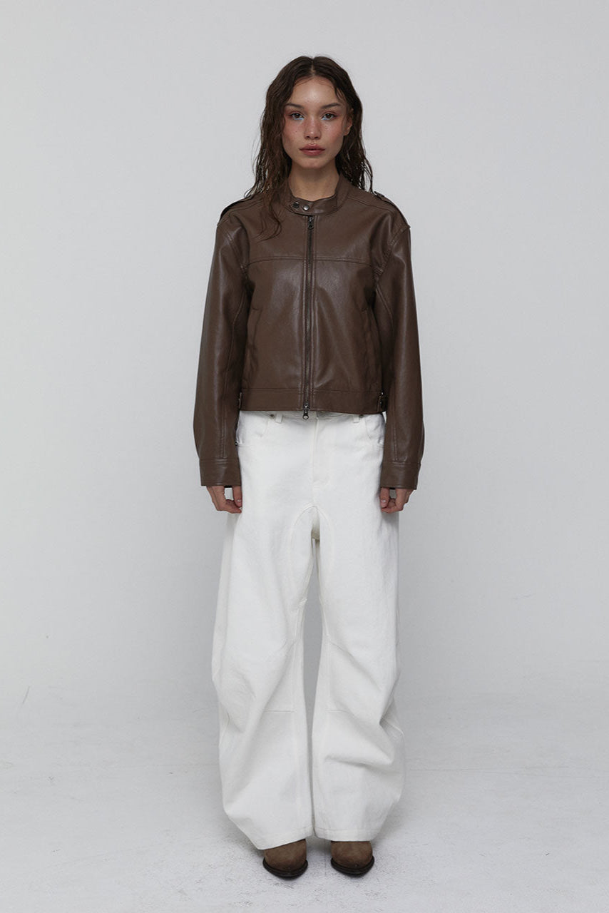 CURVED COTTON PANTS_WHITE