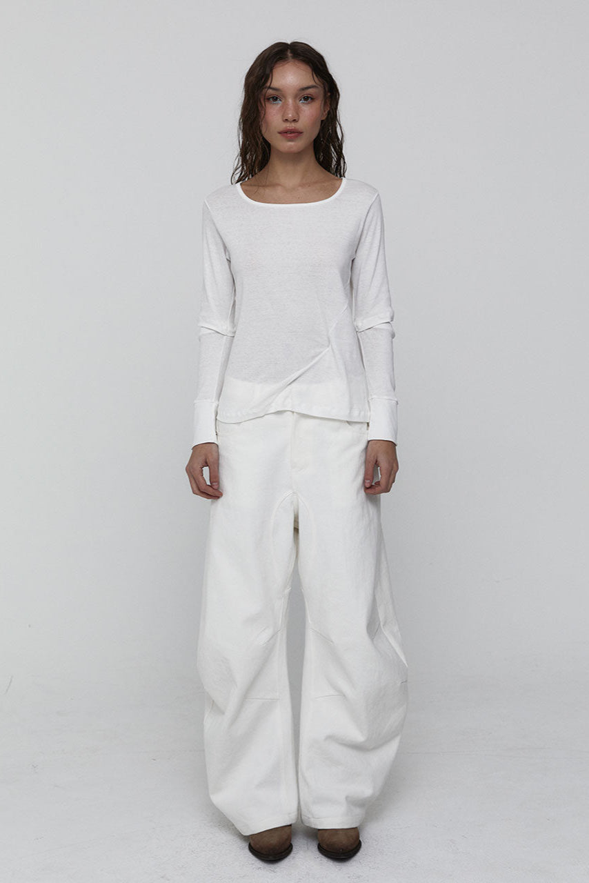 SLIT SLEEVE TOP_WHITE