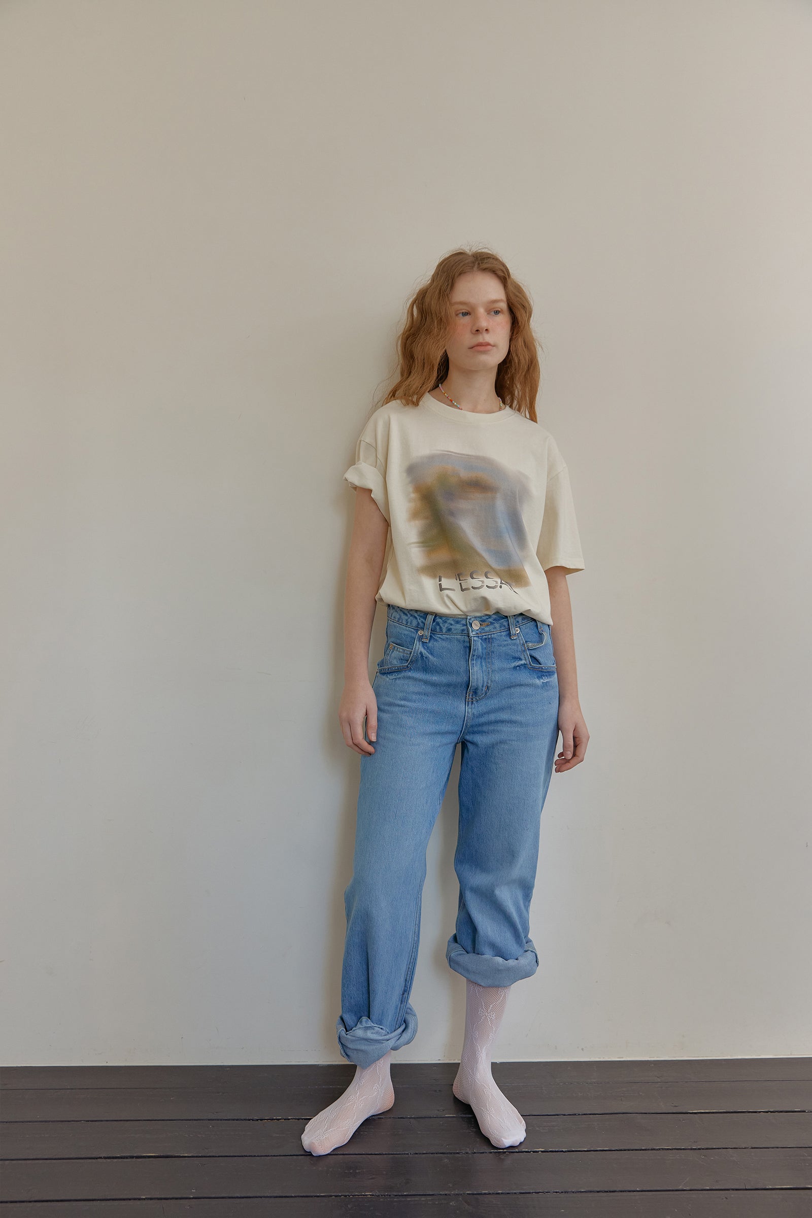 LESSAI GRAPHIC T-SHIRT_IVORY