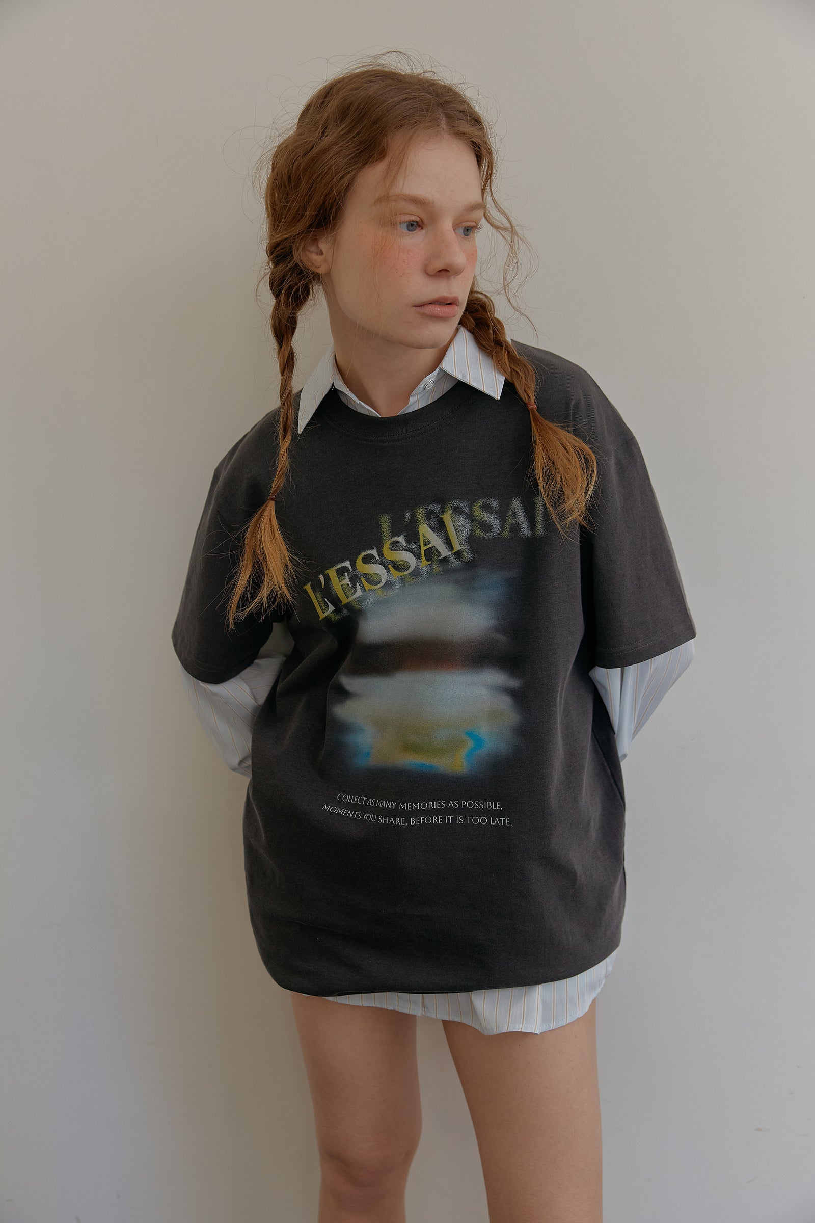 T-SHIRT GRAPHIQUE PIGMENTÉ_ANTHRACITE