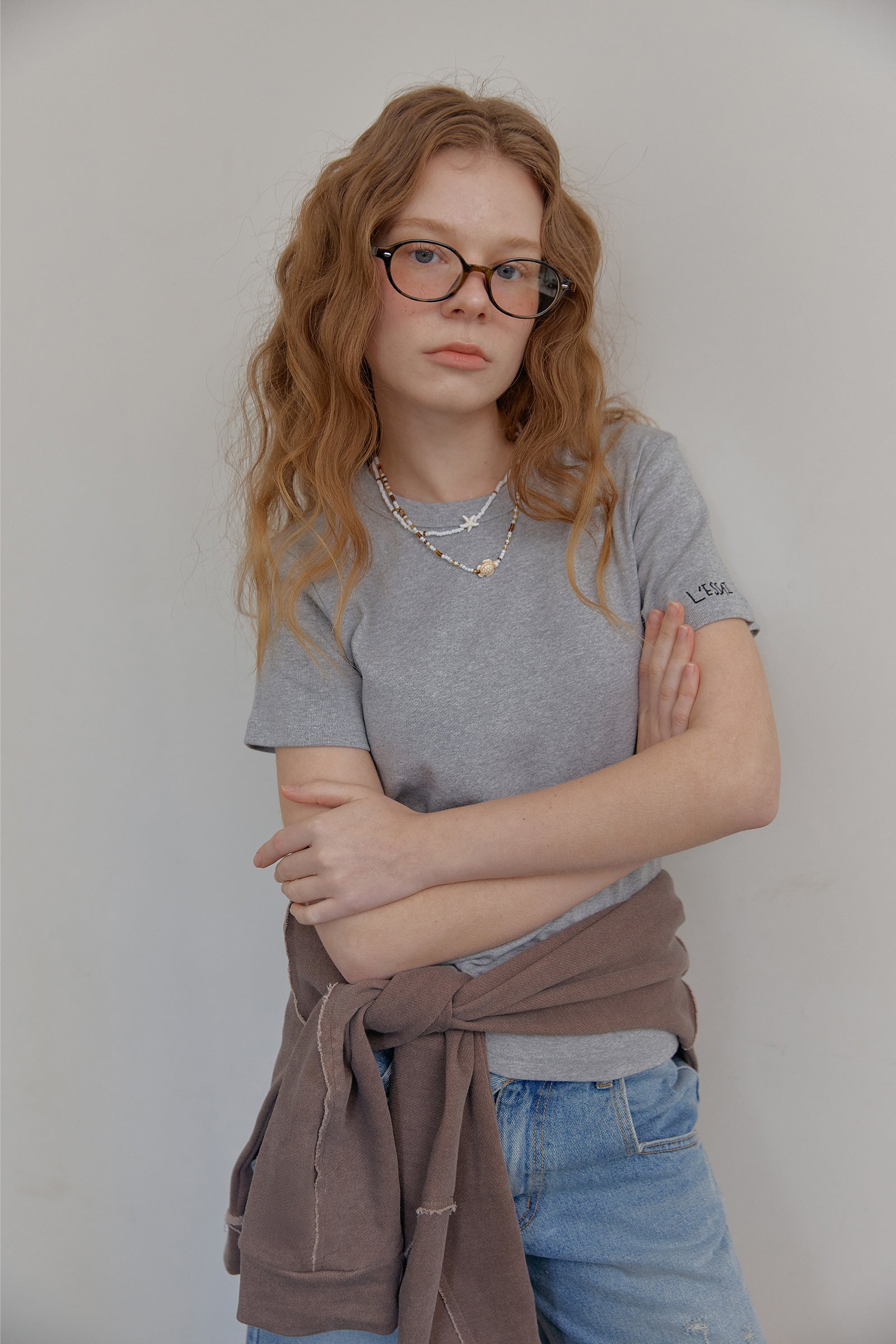 T-SHIRT BASIQUE EN COTON_GRIS