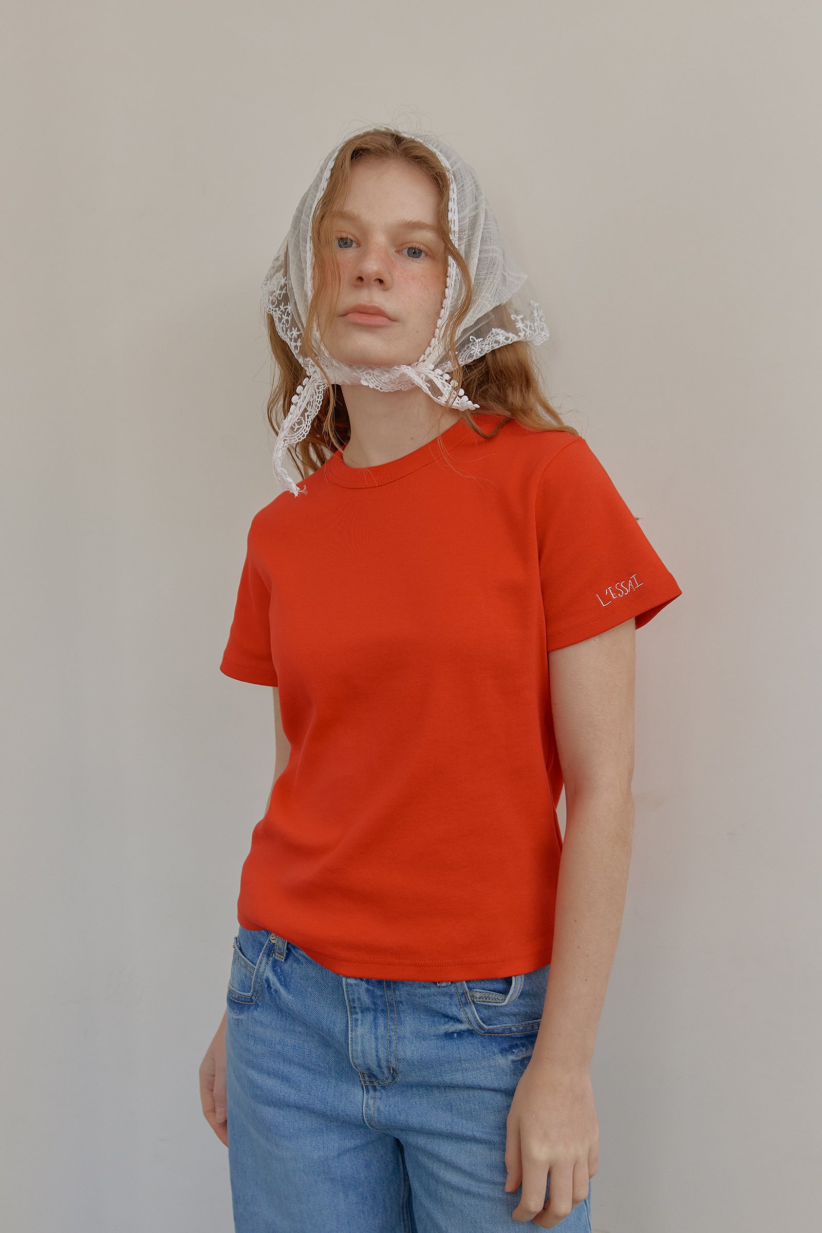 T-SHIRT BASIQUE EN COTON_ROUGE