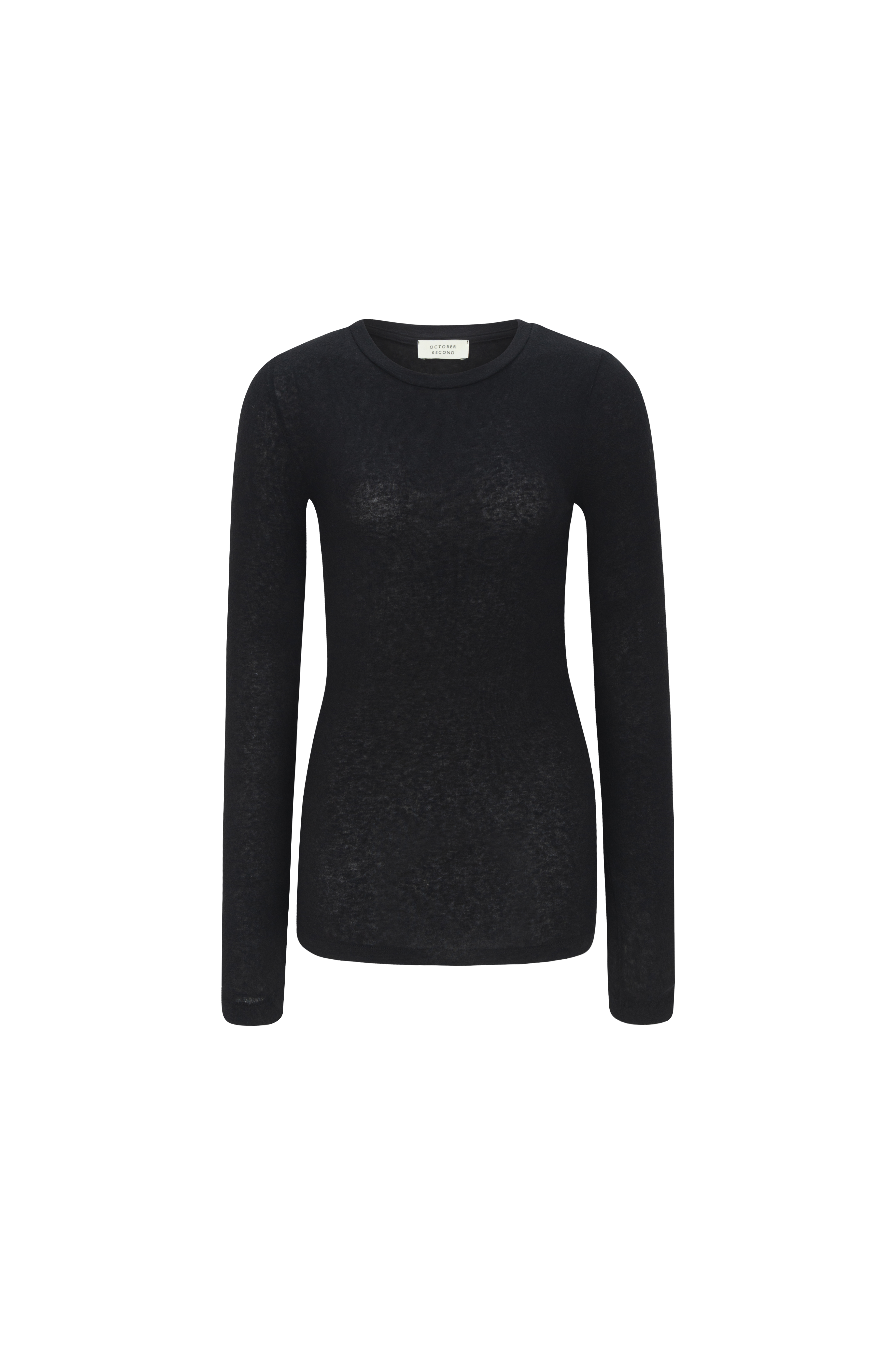 T-SHIRT EN LAINE MÉLANGÉE_BLEU MARINE