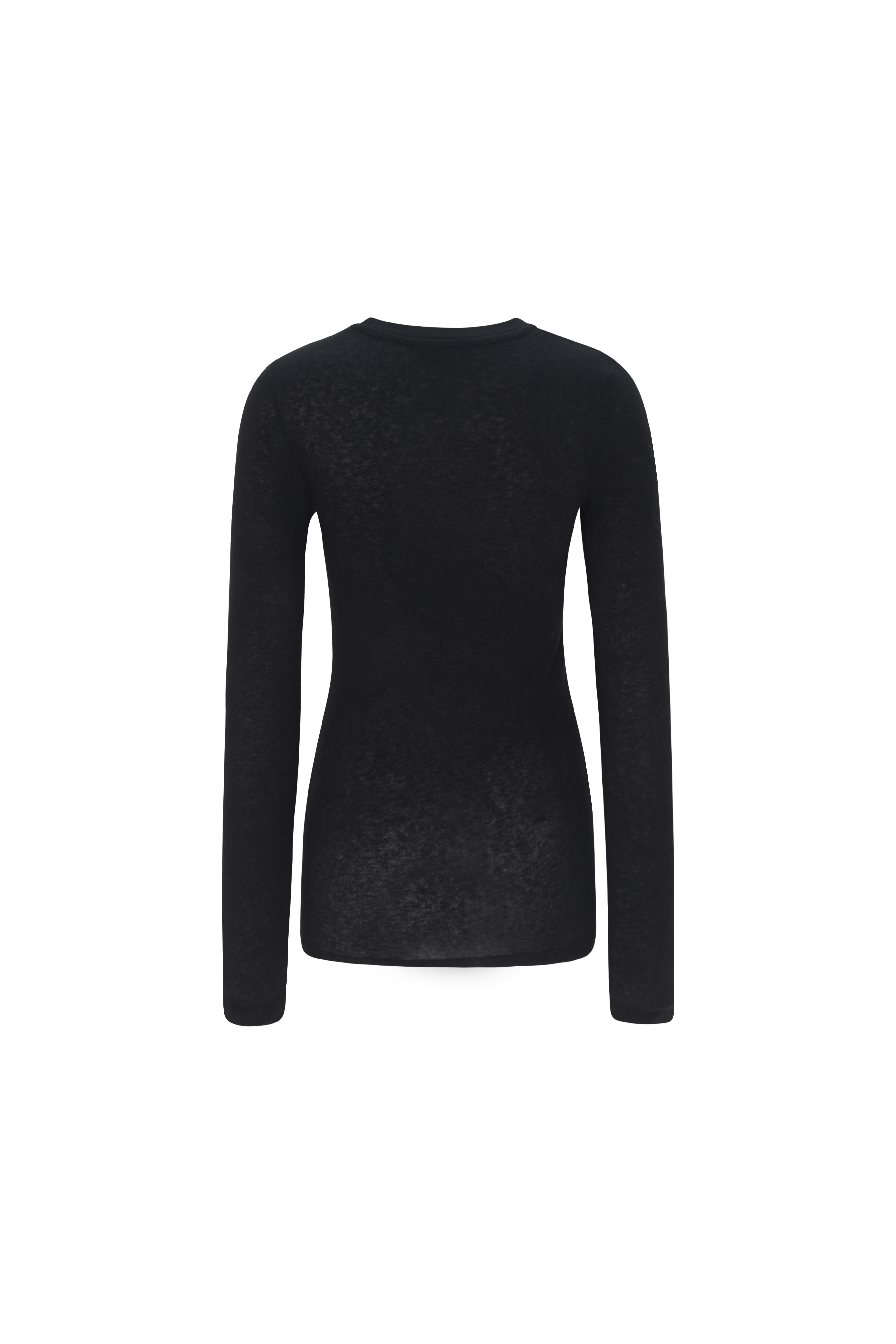 T-SHIRT EN LAINE MÉLANGÉE_BLEU MARINE