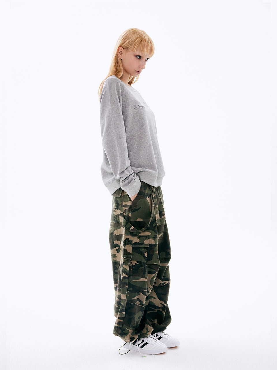 SWEATSHIRT À CŒUR PERLÉ_MÉLANGÉ