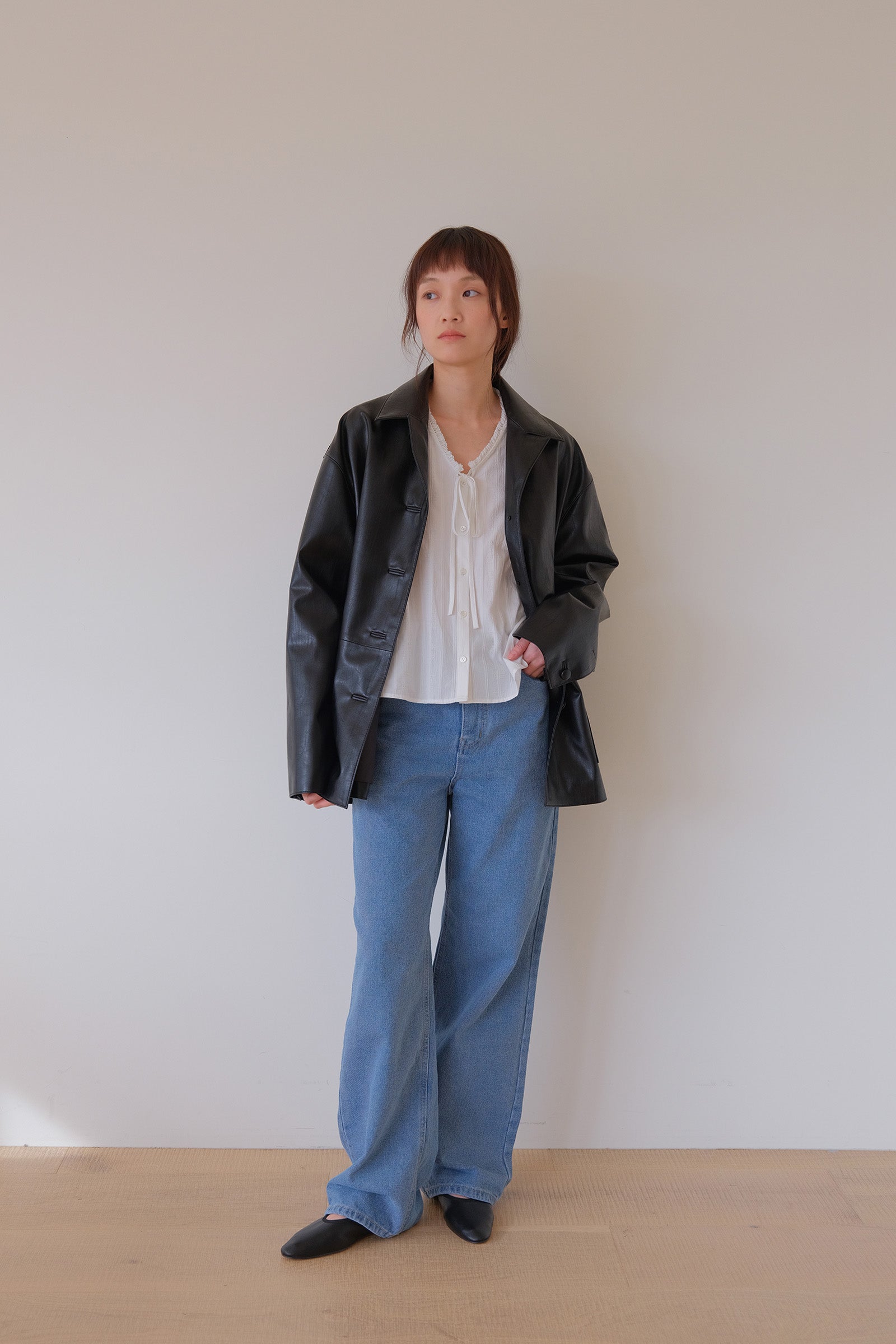 MOUI SINGLE LEATHER JACKET _BLACK