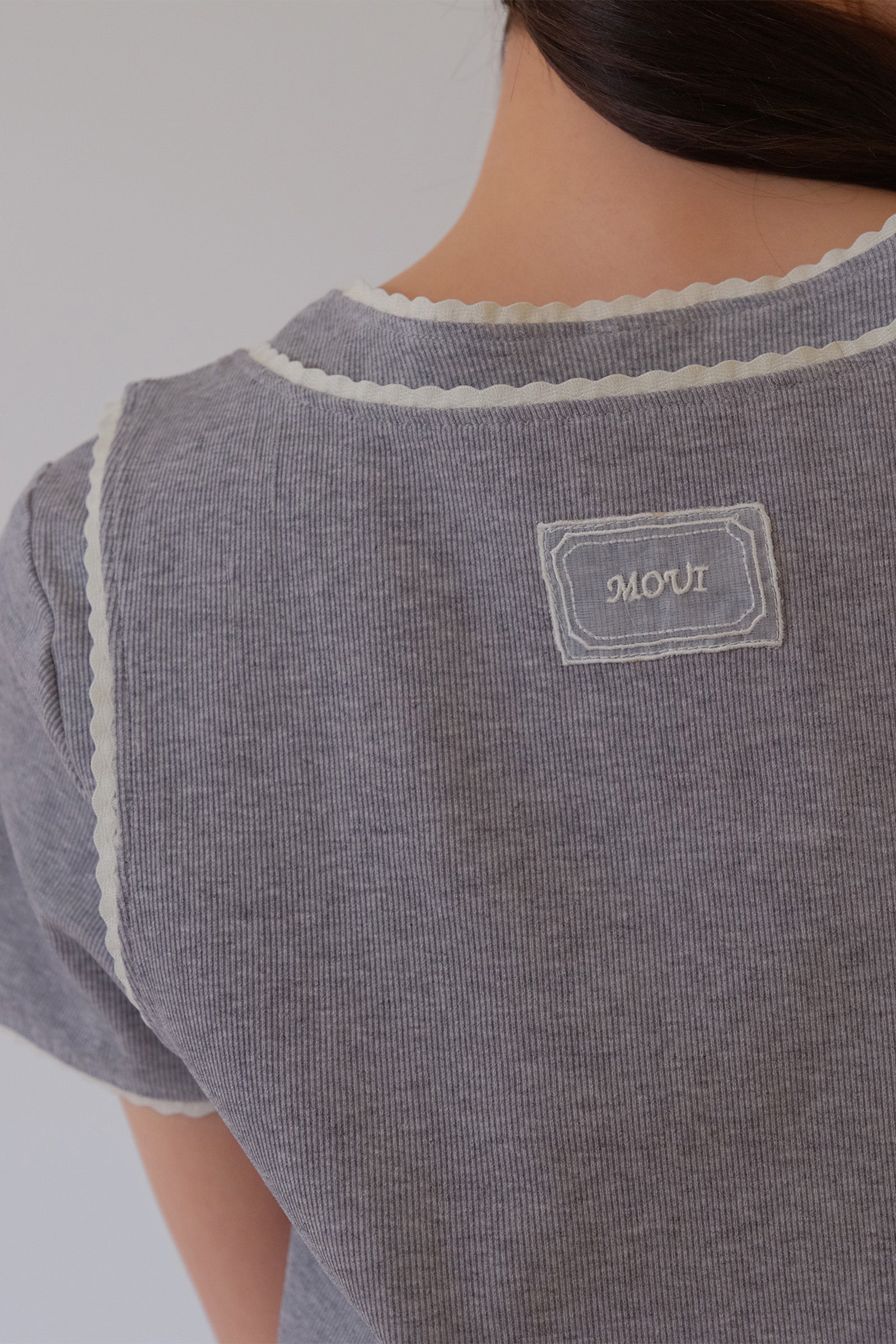 MOUI LAYERED RIBBED T SET _GRIS