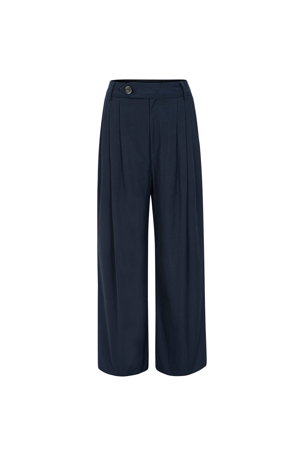 COTTON PINTUCK PANTS_BLEU MARINE