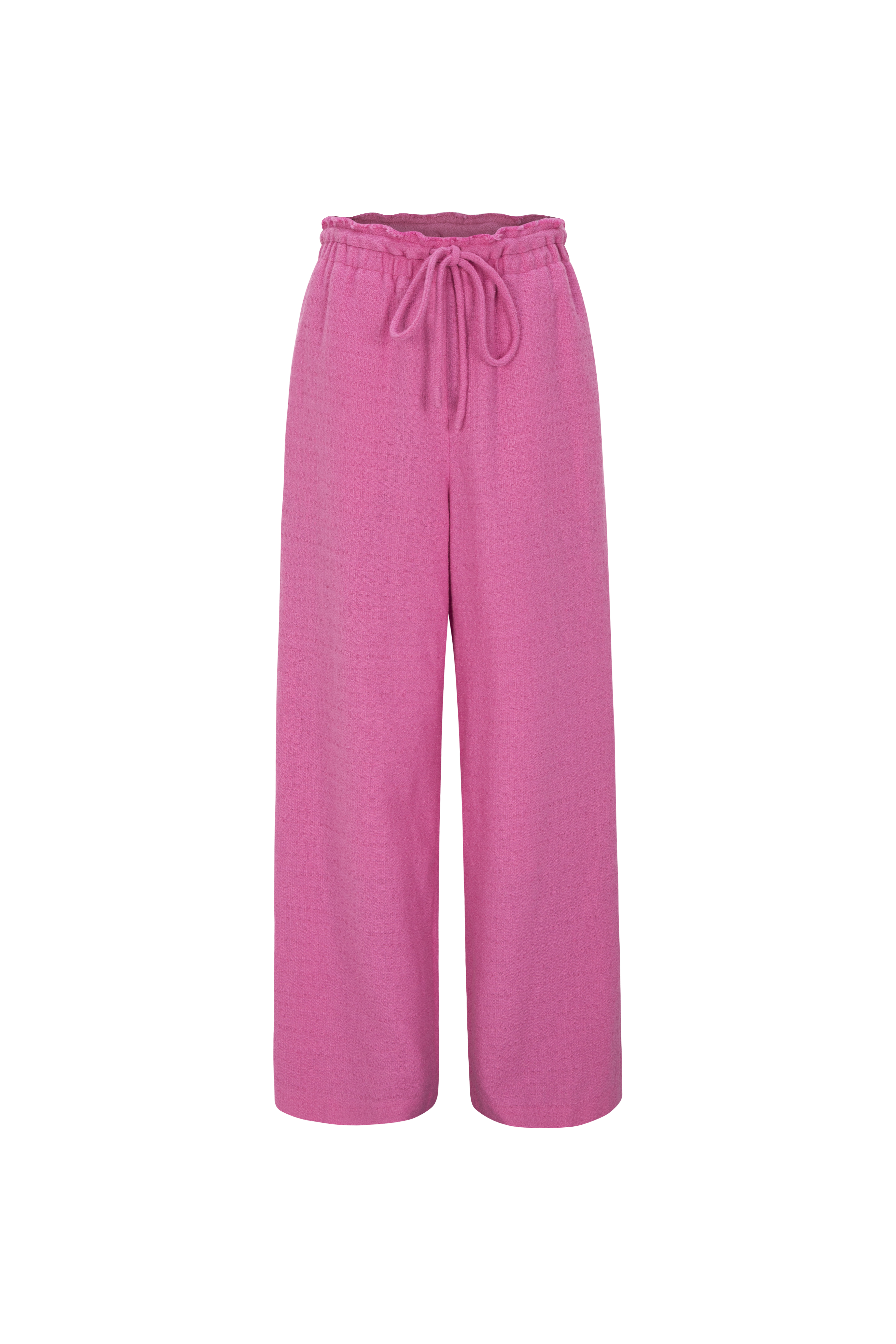 PANTALON EN TWEED AVEC CORDON_ROSE