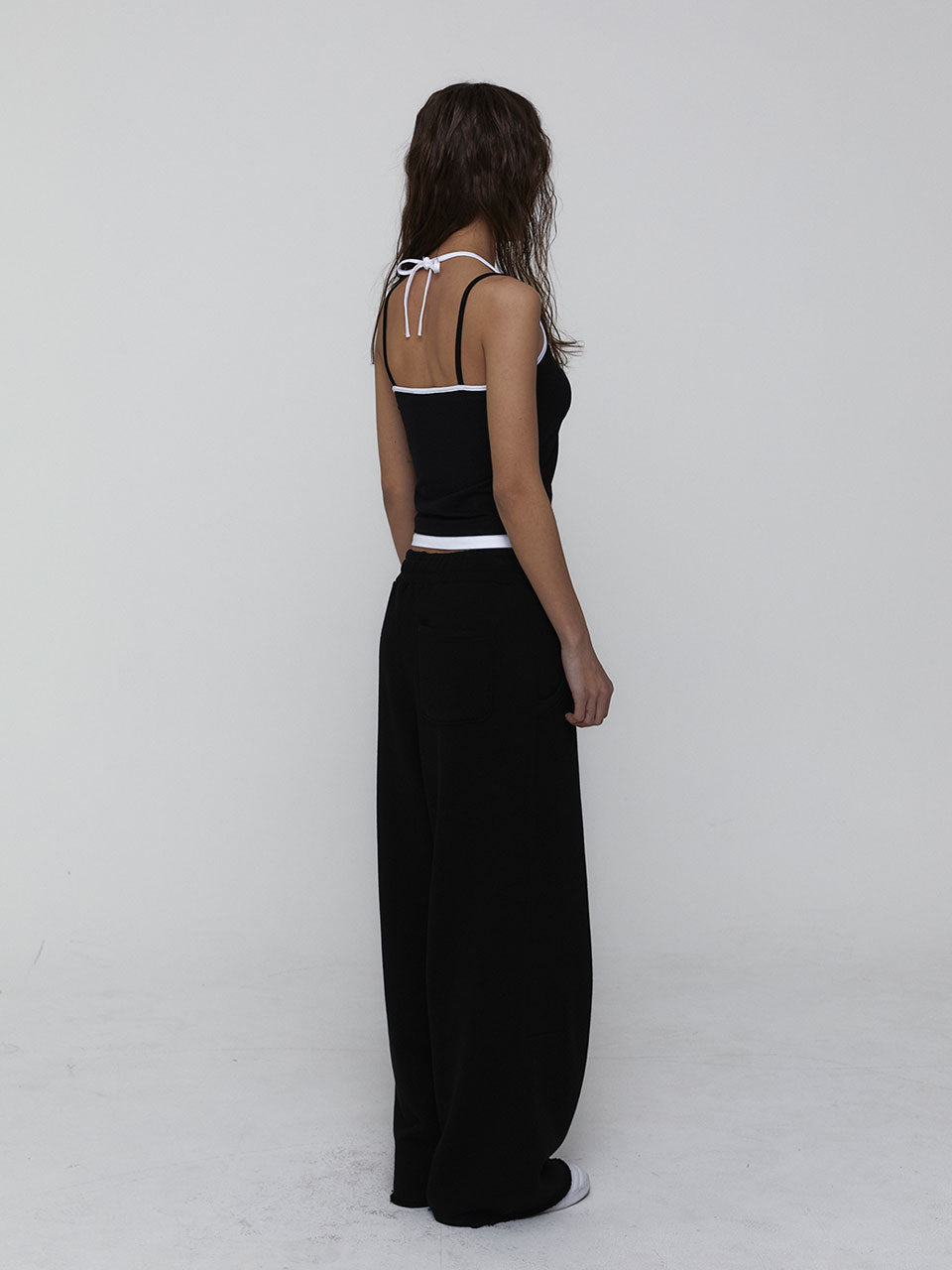 LAYERED HALTER TOP_BLACK