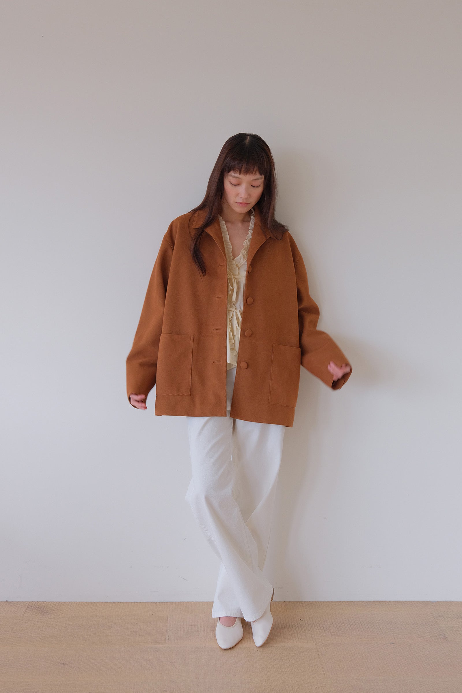 MOUI SINGLE LEATHER JACKET _CAMEL