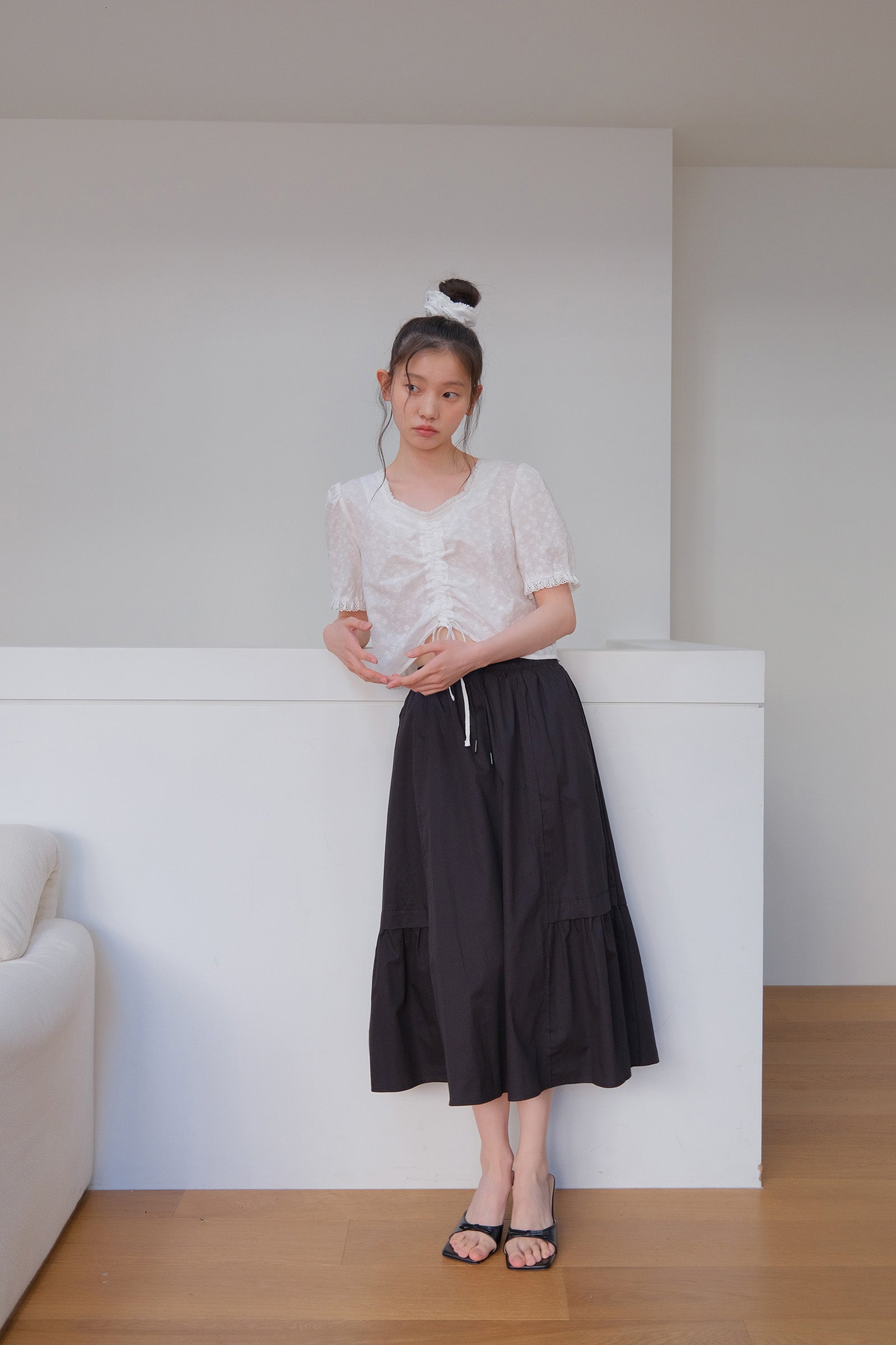ROA BANDING MAXI SKIRT_BLACK
