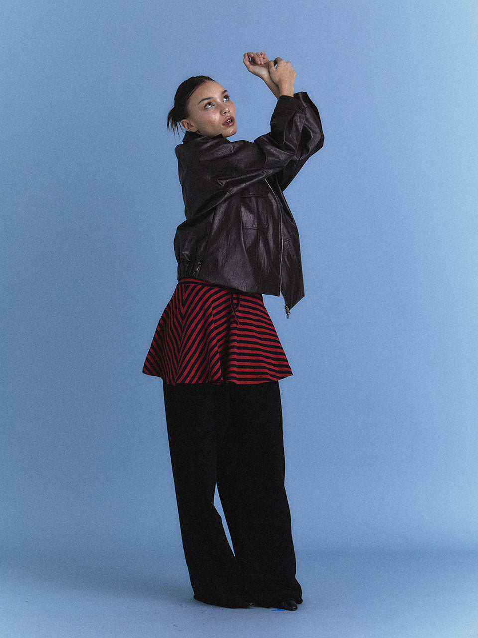 ECO LEATHER BOMBER JACKET_BROWN