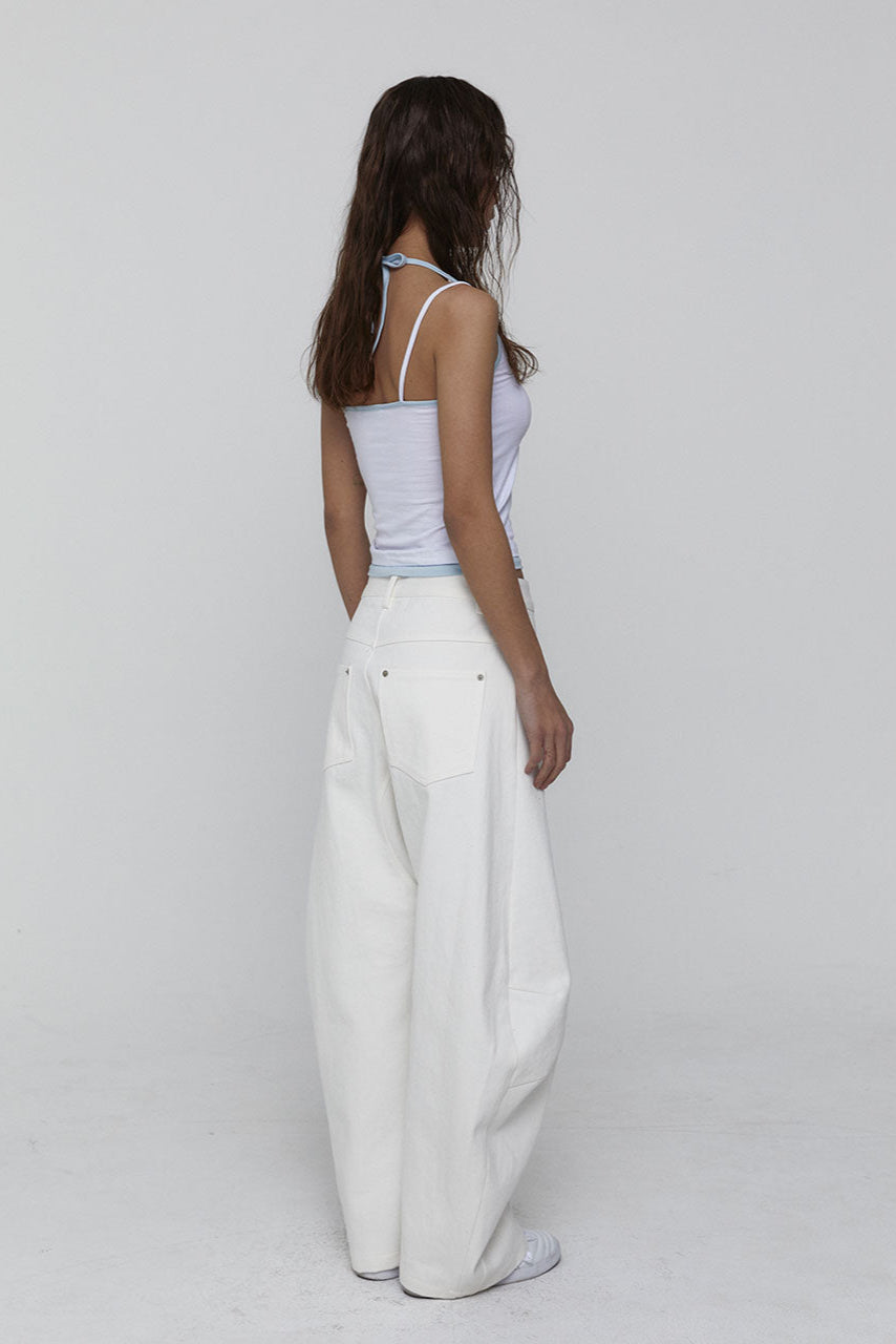 LAYERED HALTER TOP_WHITE