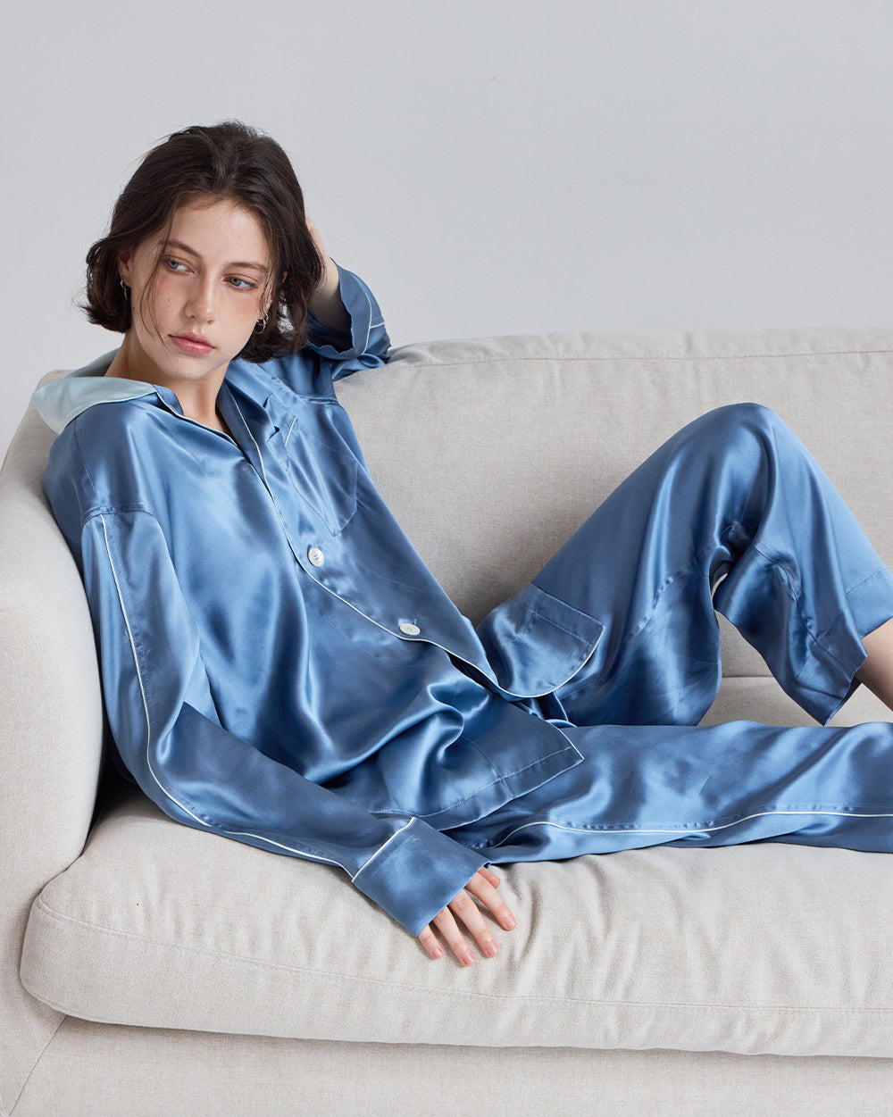 BLUE VEIL SILK PAJAMAS_BLUE