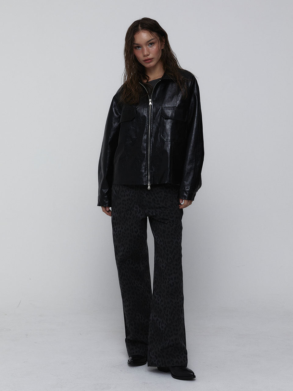 ECO LEATHER BOMBER JACKET_BLACK