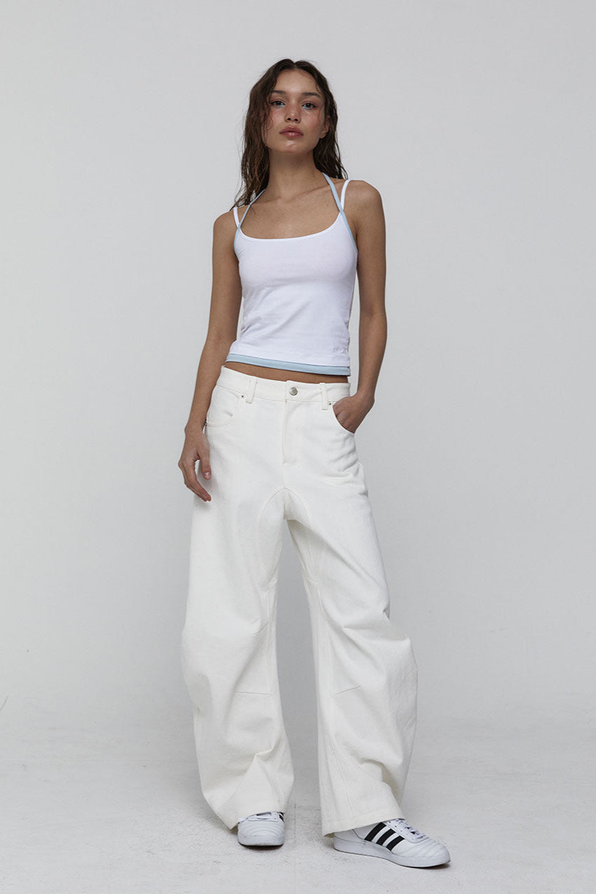 LAYERED HALTER TOP_WHITE