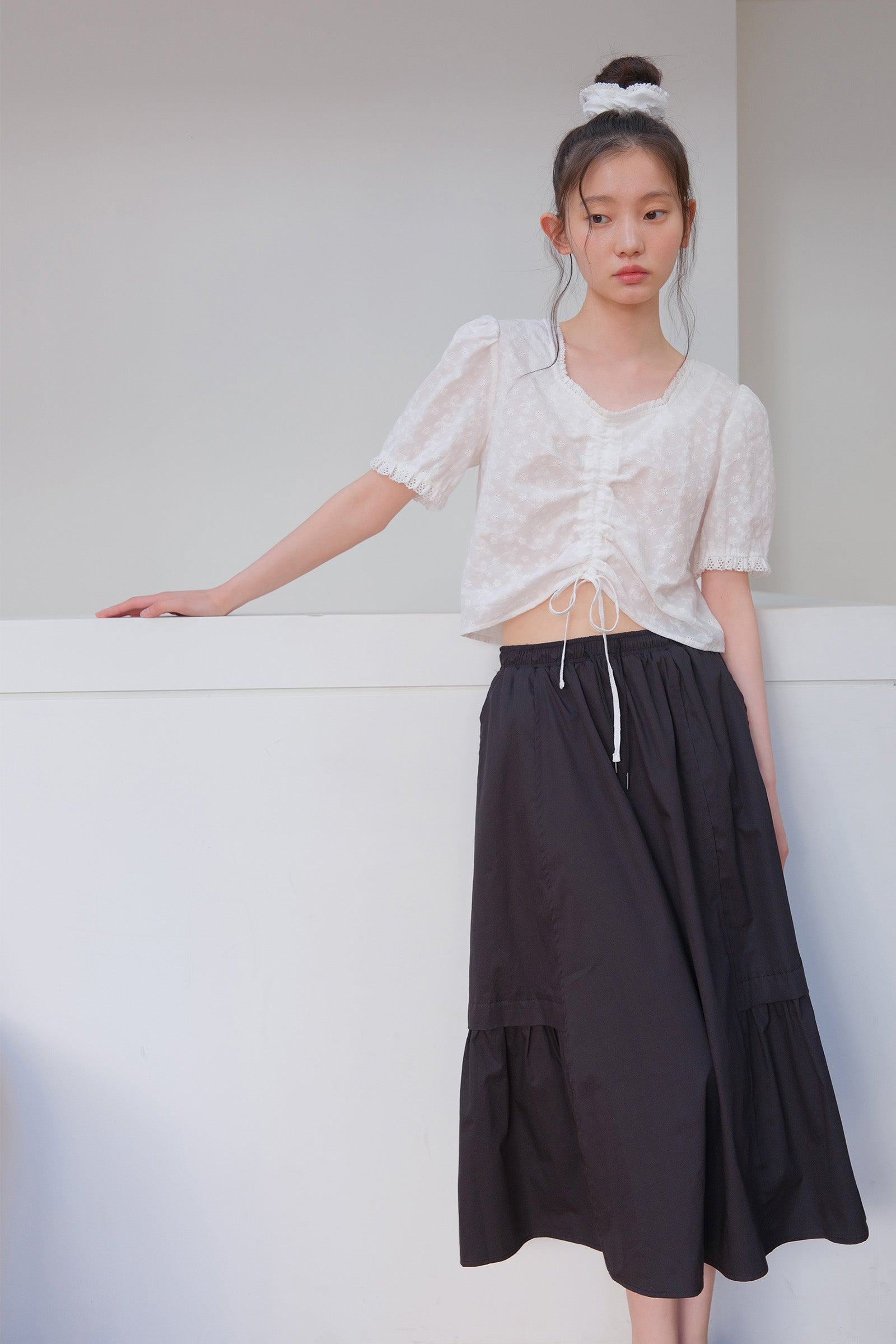 ROA BANDING MAXI SKIRT_BLACK