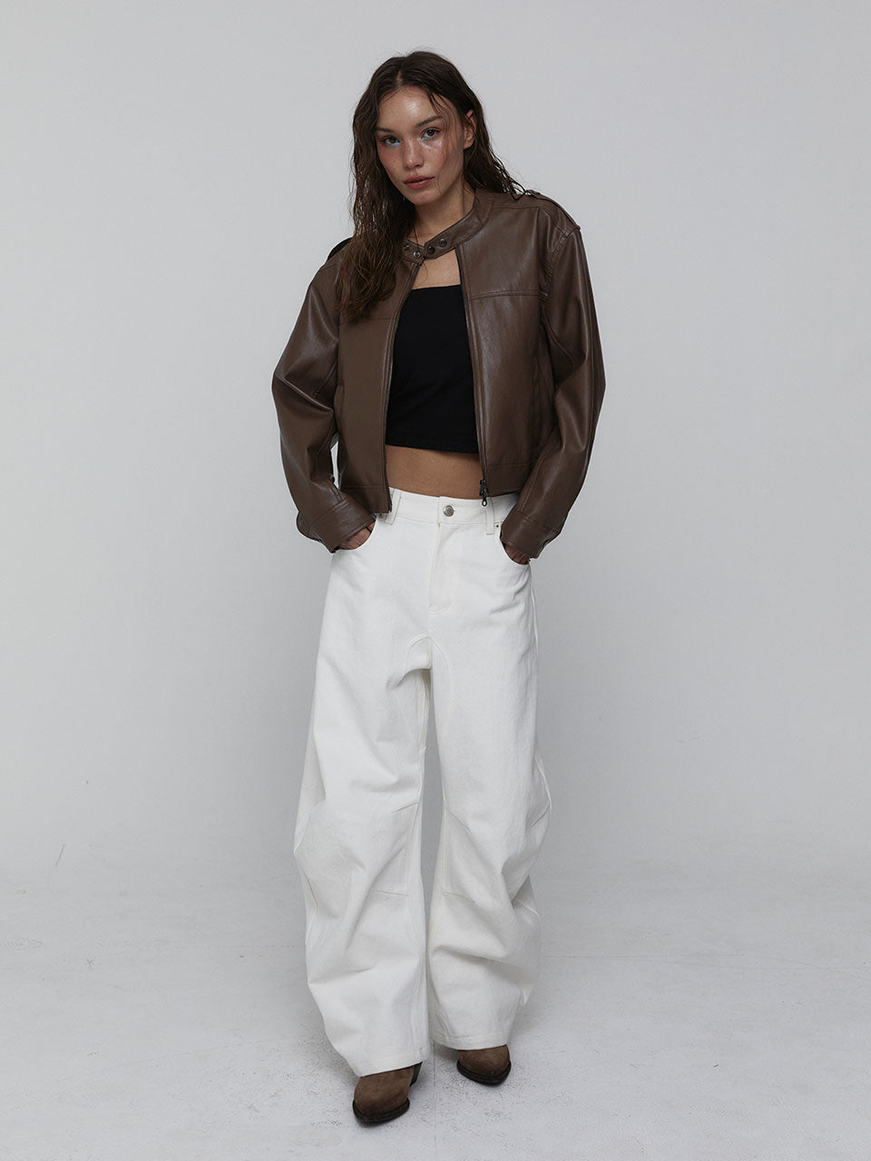 CURVED COTTON PANTS_WHITE