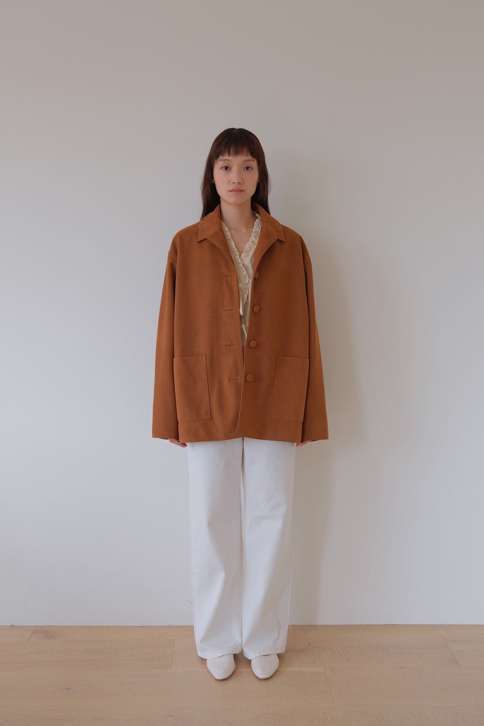 MOUI SINGLE LEATHER JACKET _CAMEL