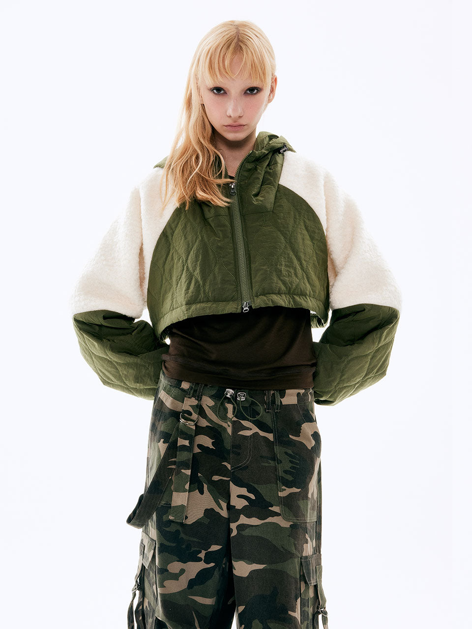VESTE MATELASSÉE EN LAINE_KAKI