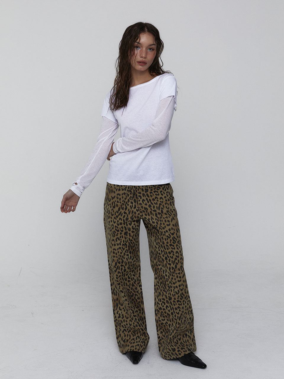 25SS COTTON LEOPARD REGULAR PANTS_BEIGE