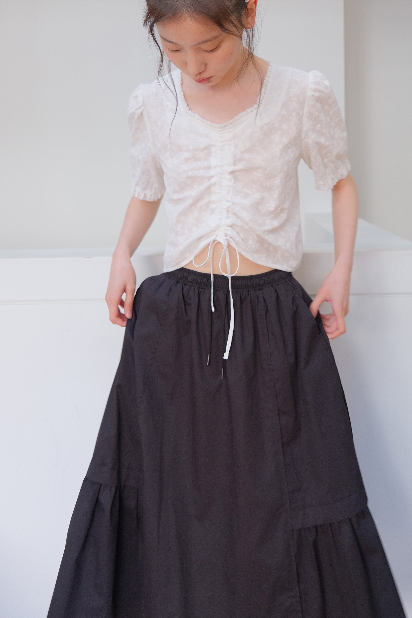 ROA BANDING MAXI SKIRT_BLACK