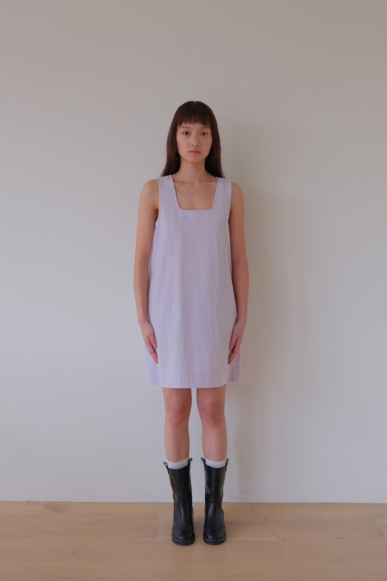 MOUI PASTEL STITCH MINI DRESS _PALE PURPLE