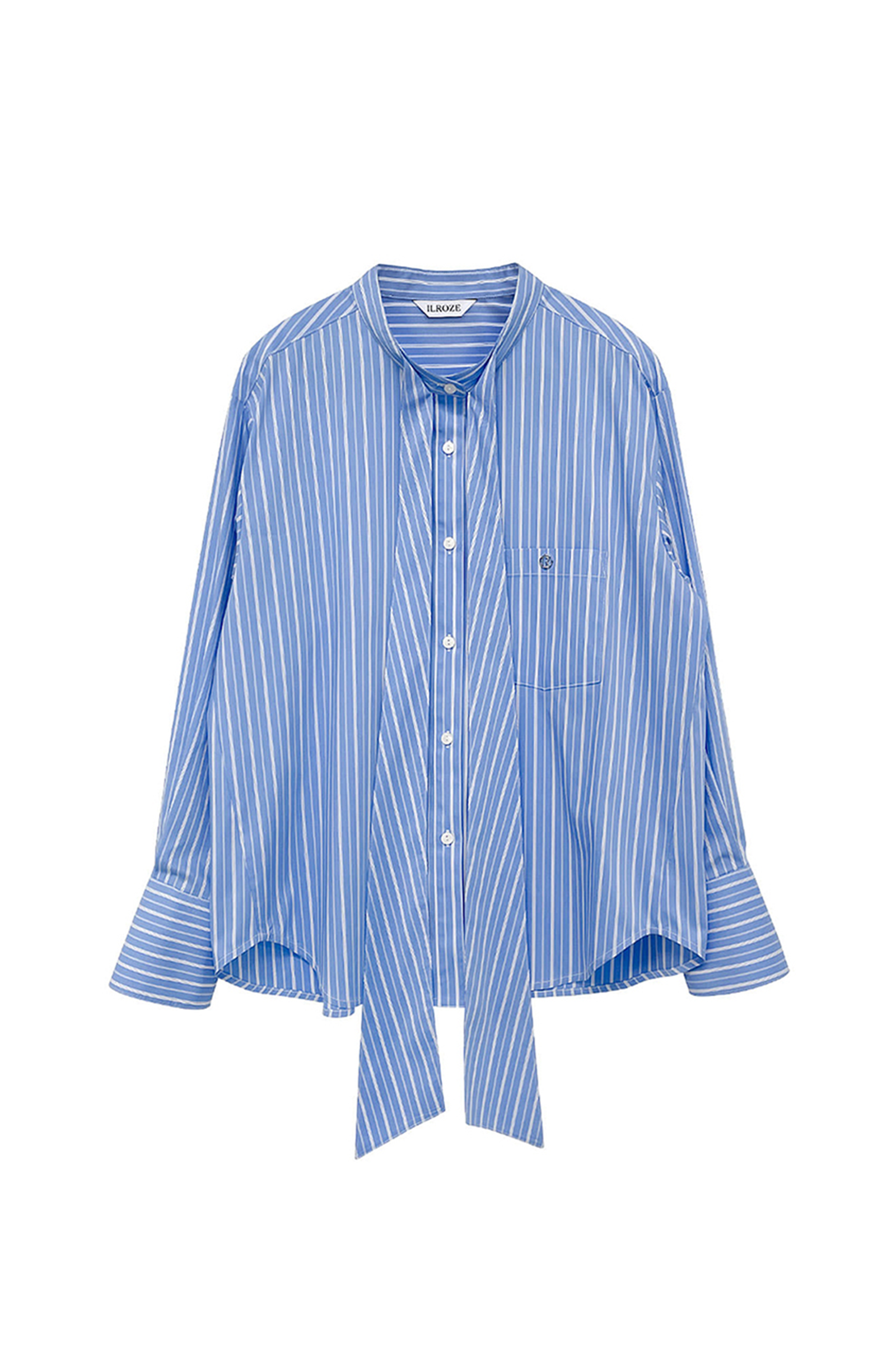 STRIPE SCARF SHIRT_BLEU