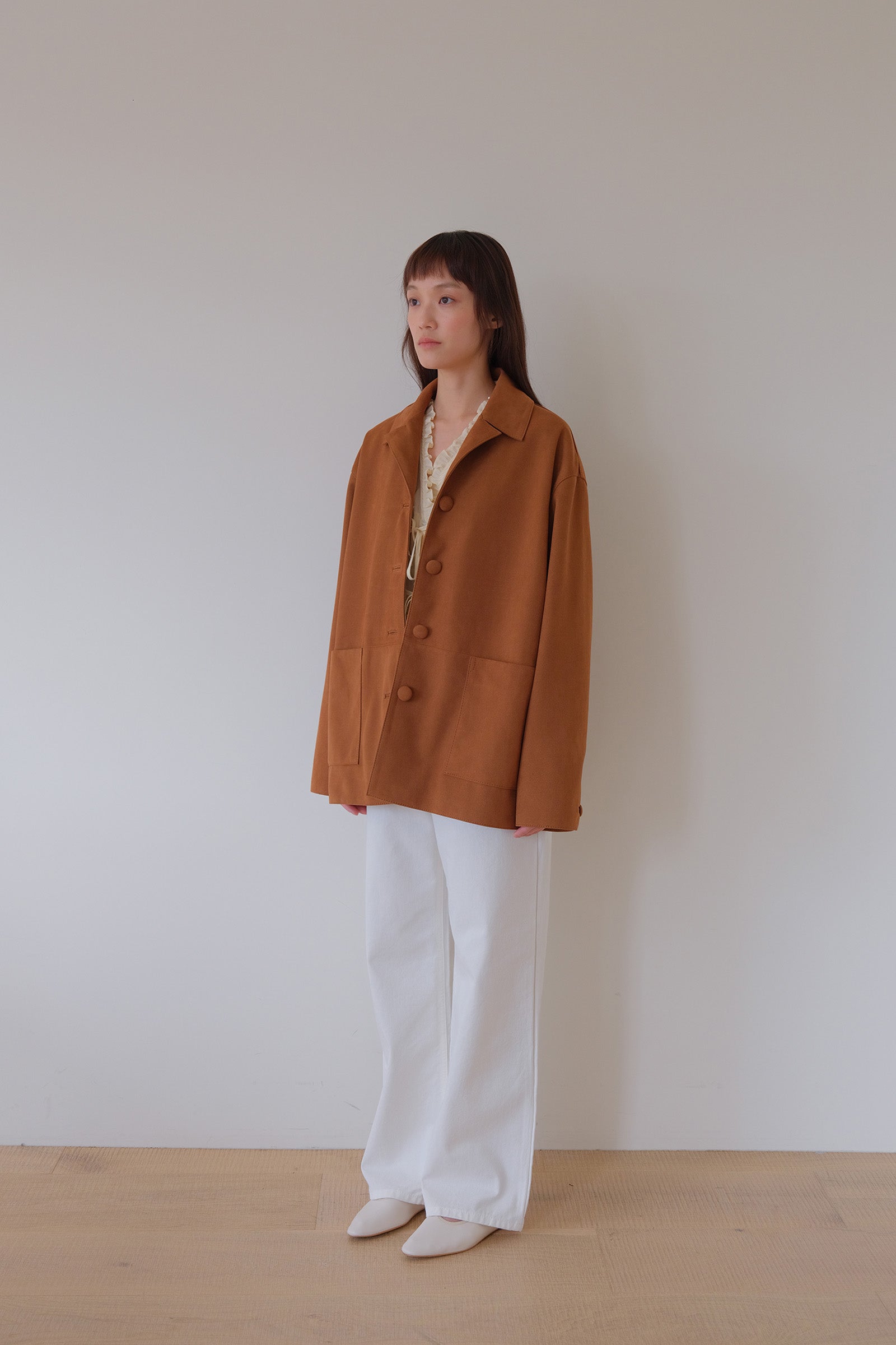 MOUI SINGLE LEATHER JACKET _CAMEL