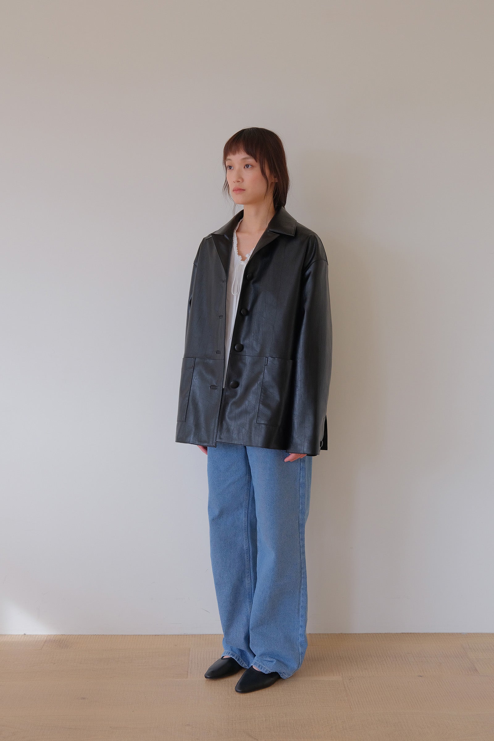 MOUI SINGLE LEATHER JACKET _BLACK