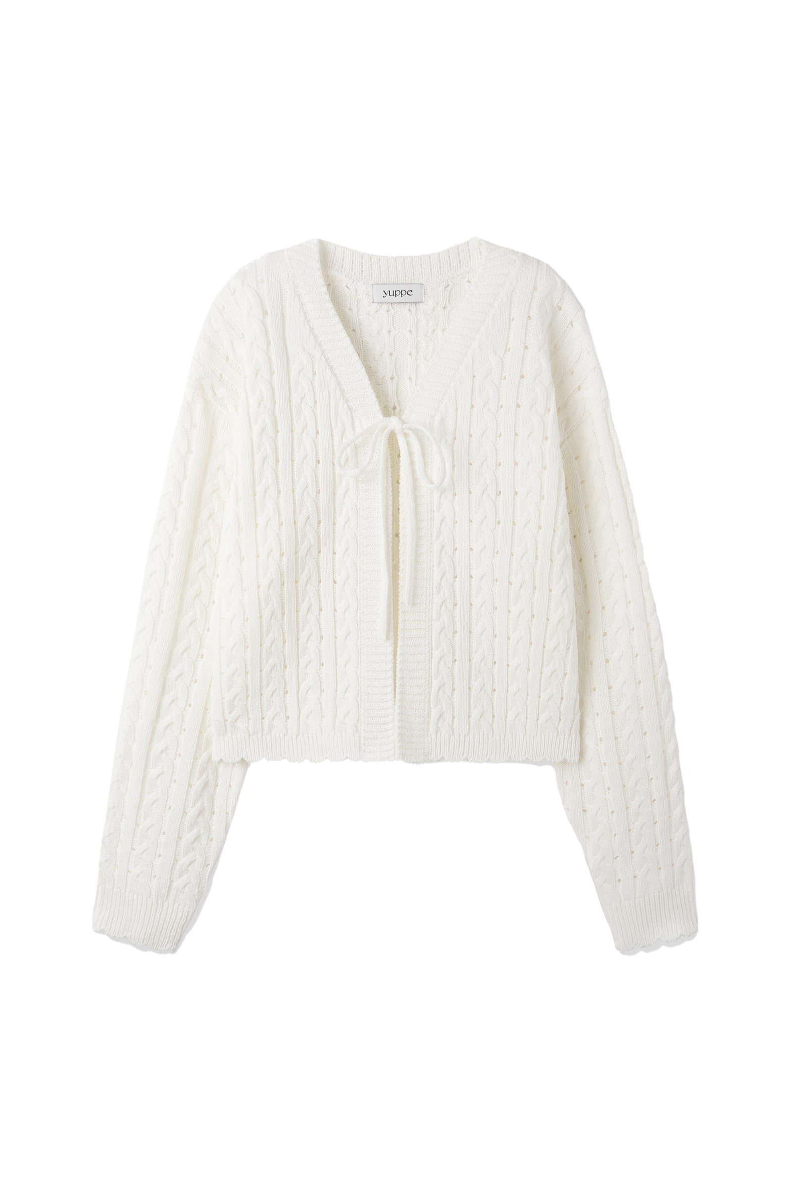 LACE RIBBON CARDIGAN_IVORY