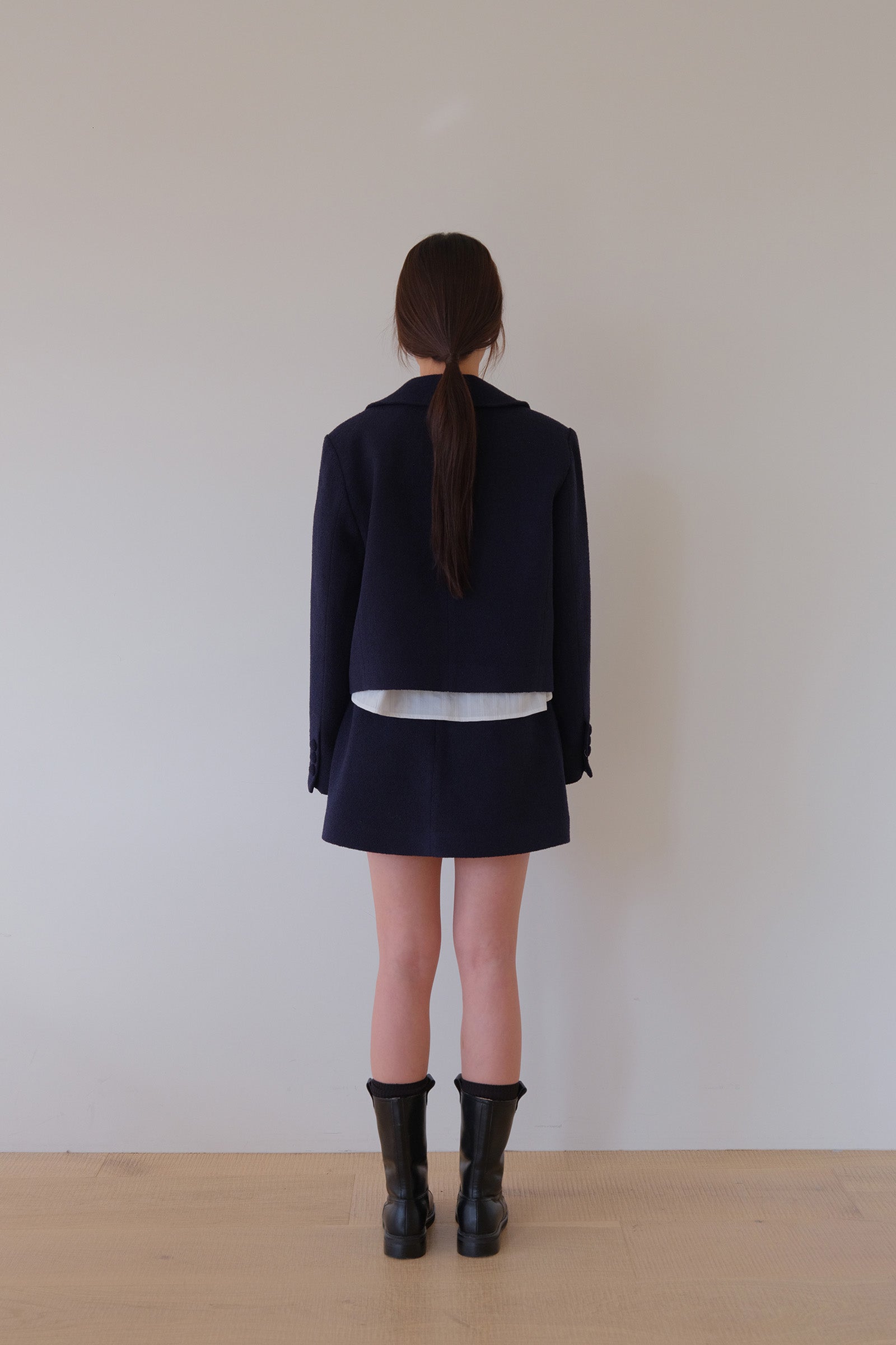 MOUI BOUCLE TWEED SKIRT _BLEU MARINE