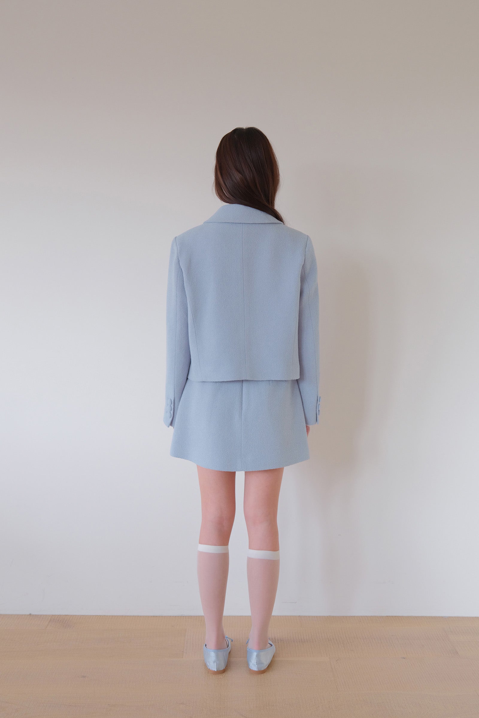 MOUI BOUCLE TWEED SKIRT_SKY BLUE