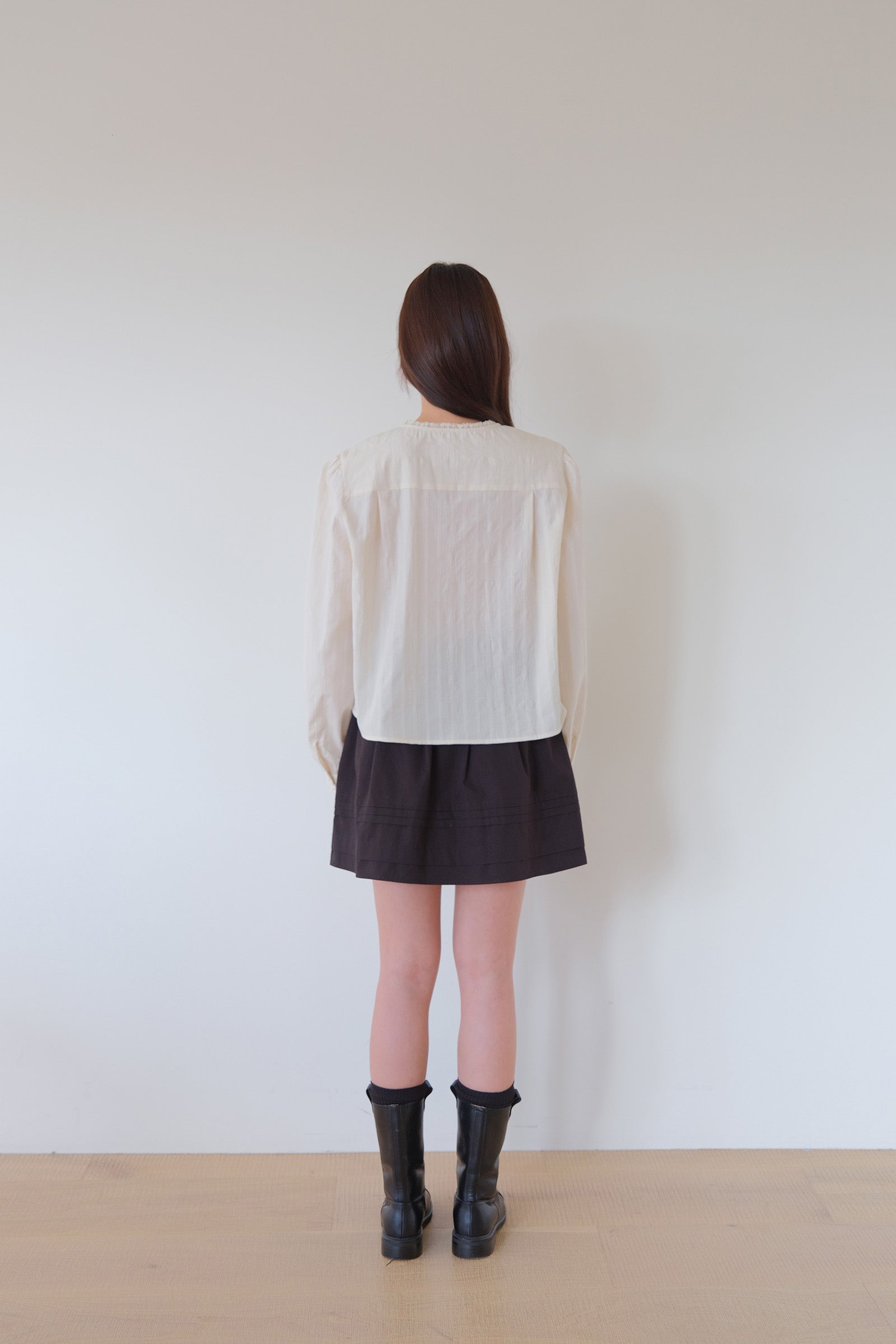 MOUI JANE PINTUCK LACE BLOUSE _CREAM