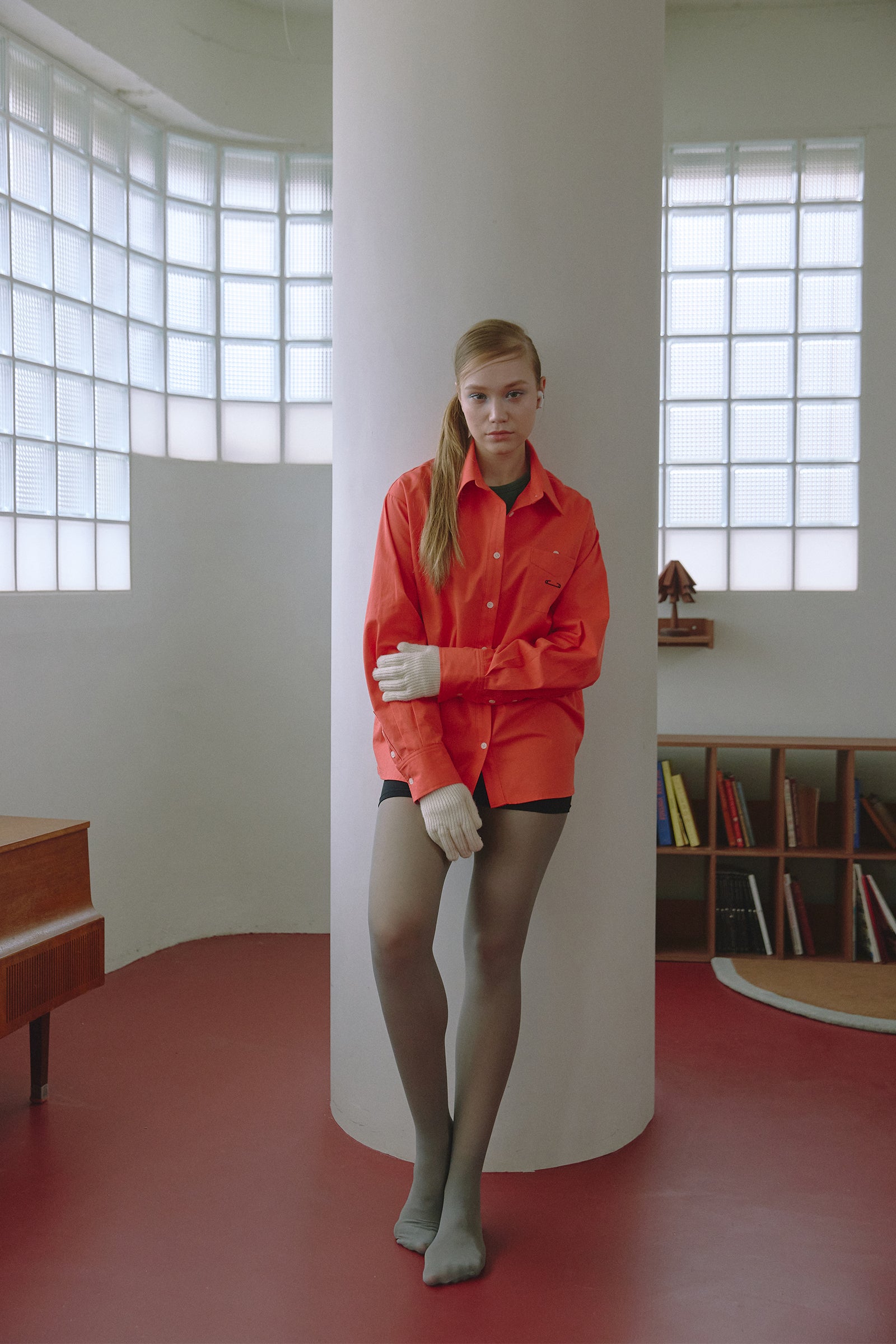 CHEMISE BRODÉE CLASSIQUE_ROUGE PROFOND