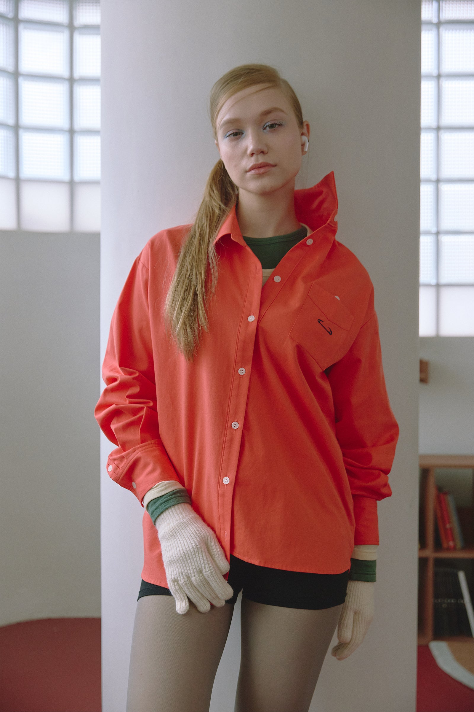 CHEMISE BRODÉE CLASSIQUE_ROUGE PROFOND