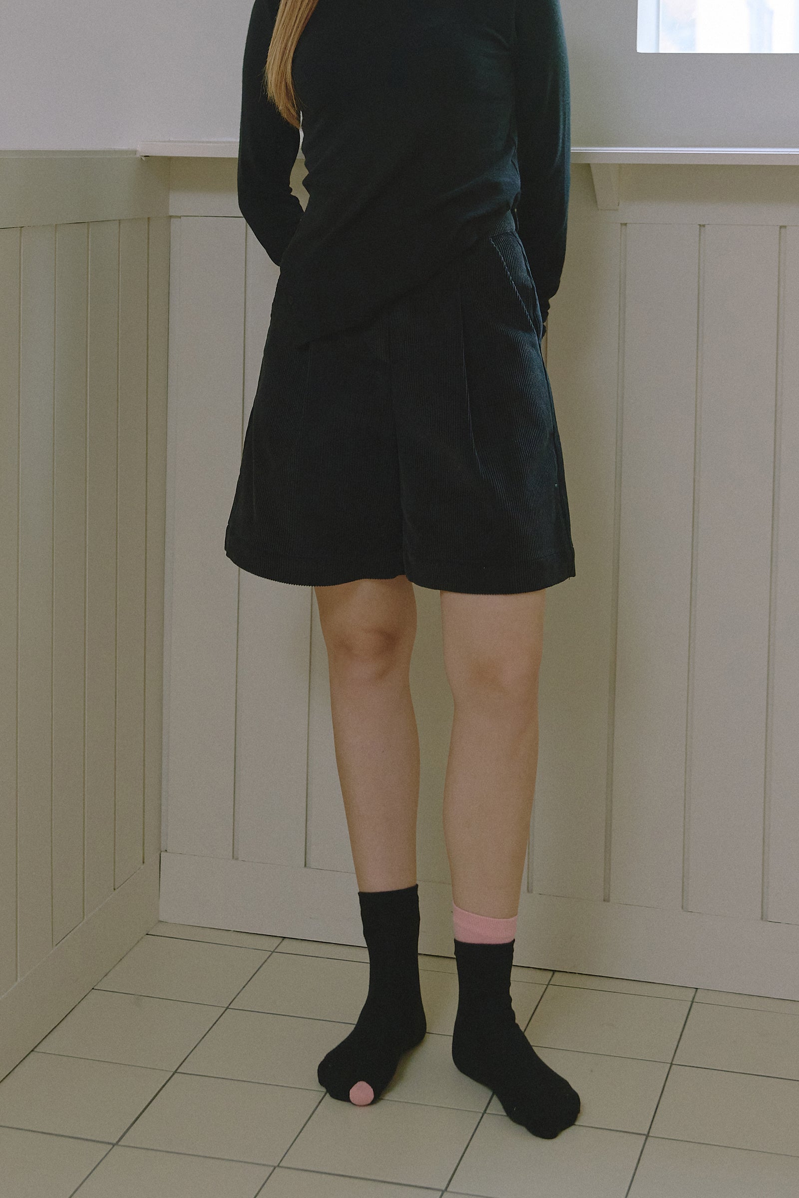 BERMUDA EN VELOURS_NOIR